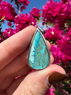 Sterling Silver Pendant - Malachite And Chrysocolla