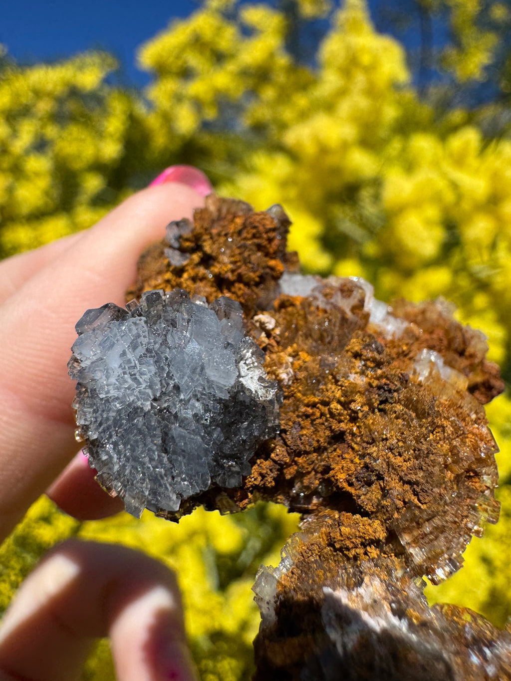 Creedite With Limonite Specimen