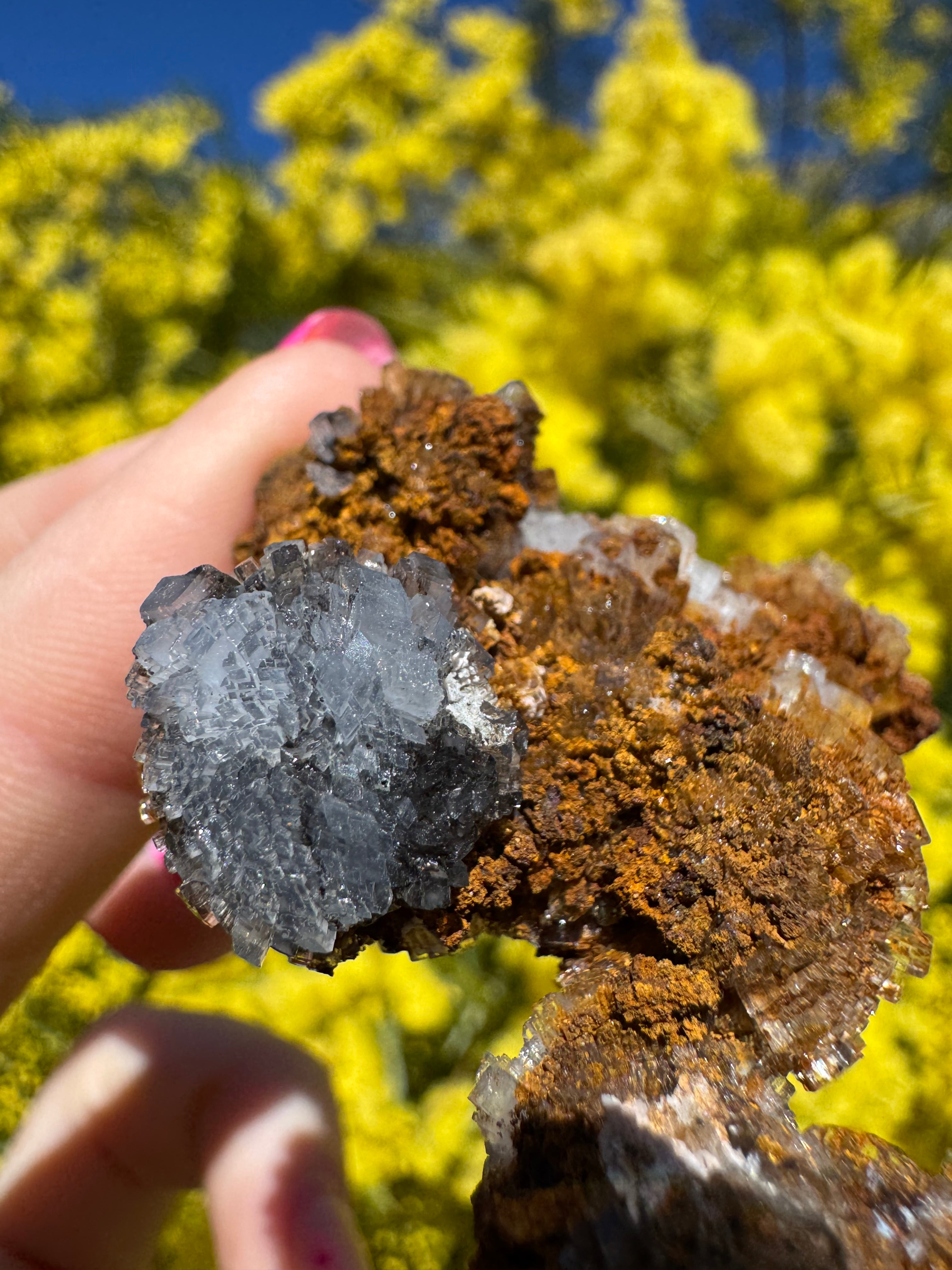 Creedite With Limonite Specimen