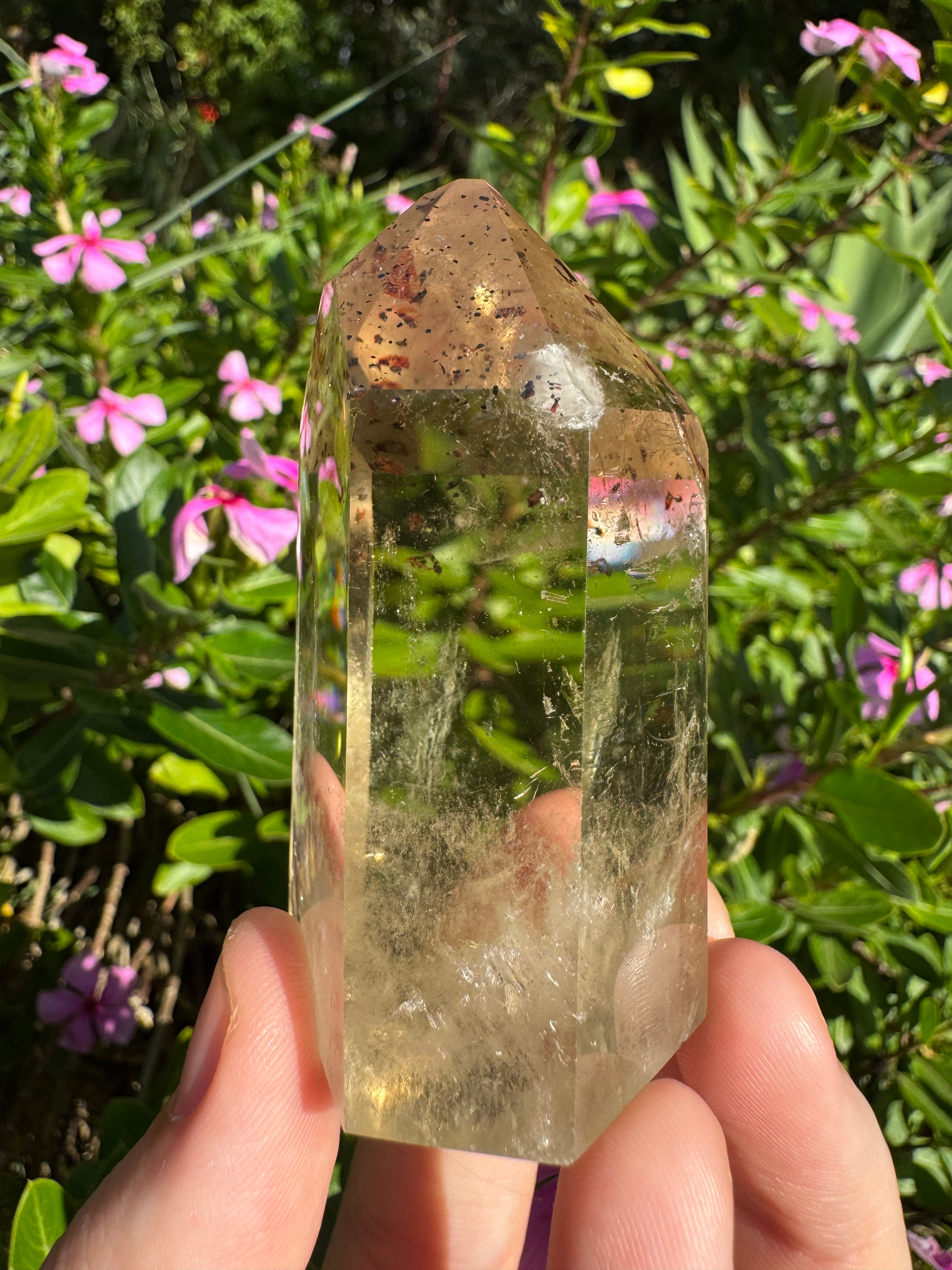 Natural Citrine Polished Point
- Hematite & Titanium Inclusions