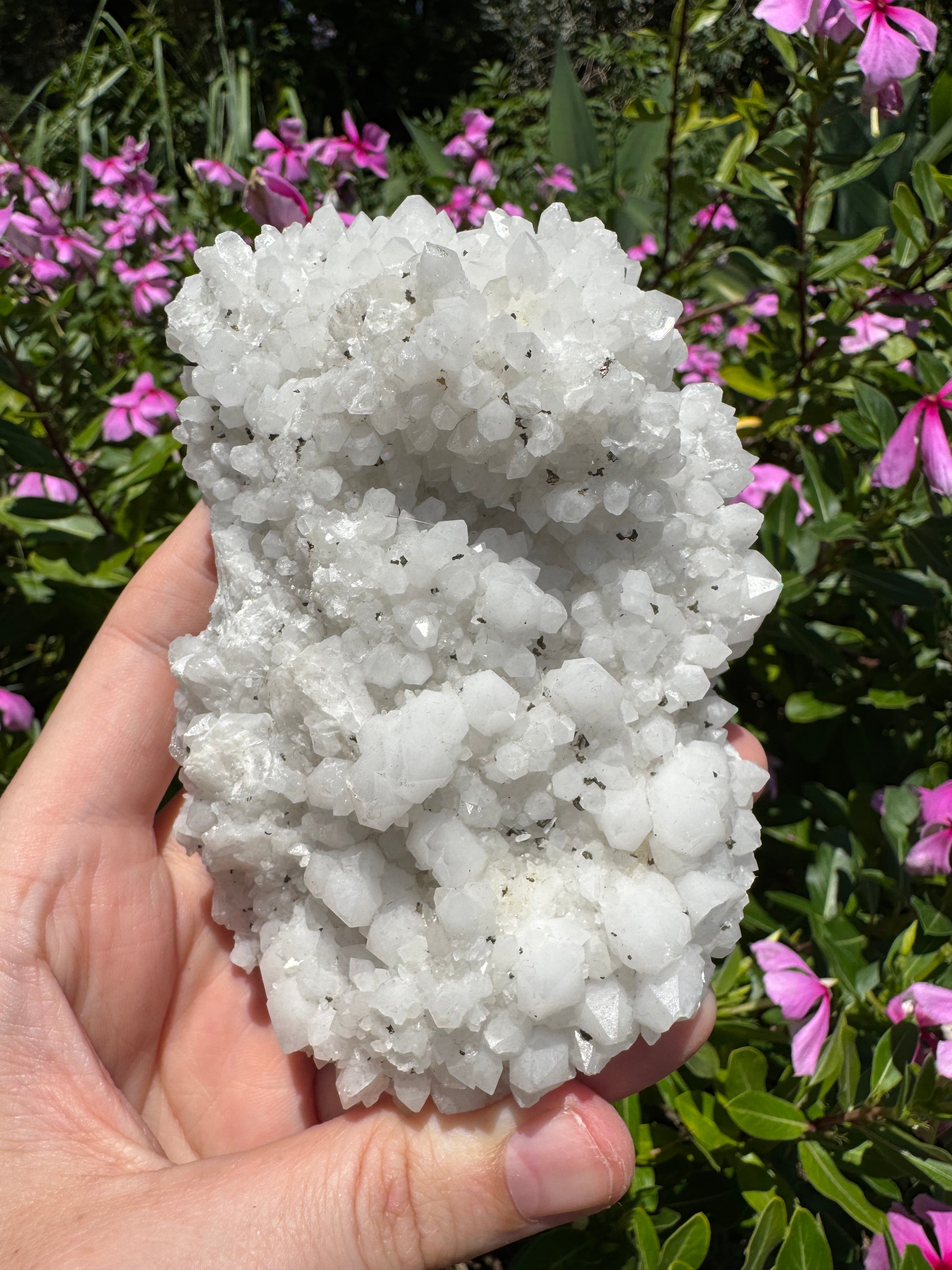 Pyrite on Calcite Cluster