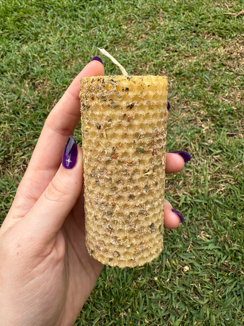 Handrolled Beeswax Intention Pillar Candle - Prosperity