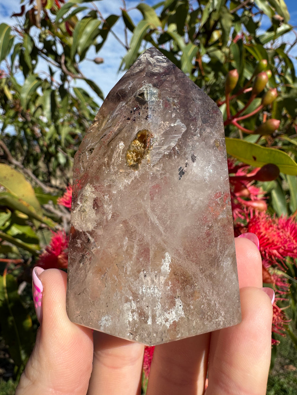 Included Smoky Quartz Polished Freeform