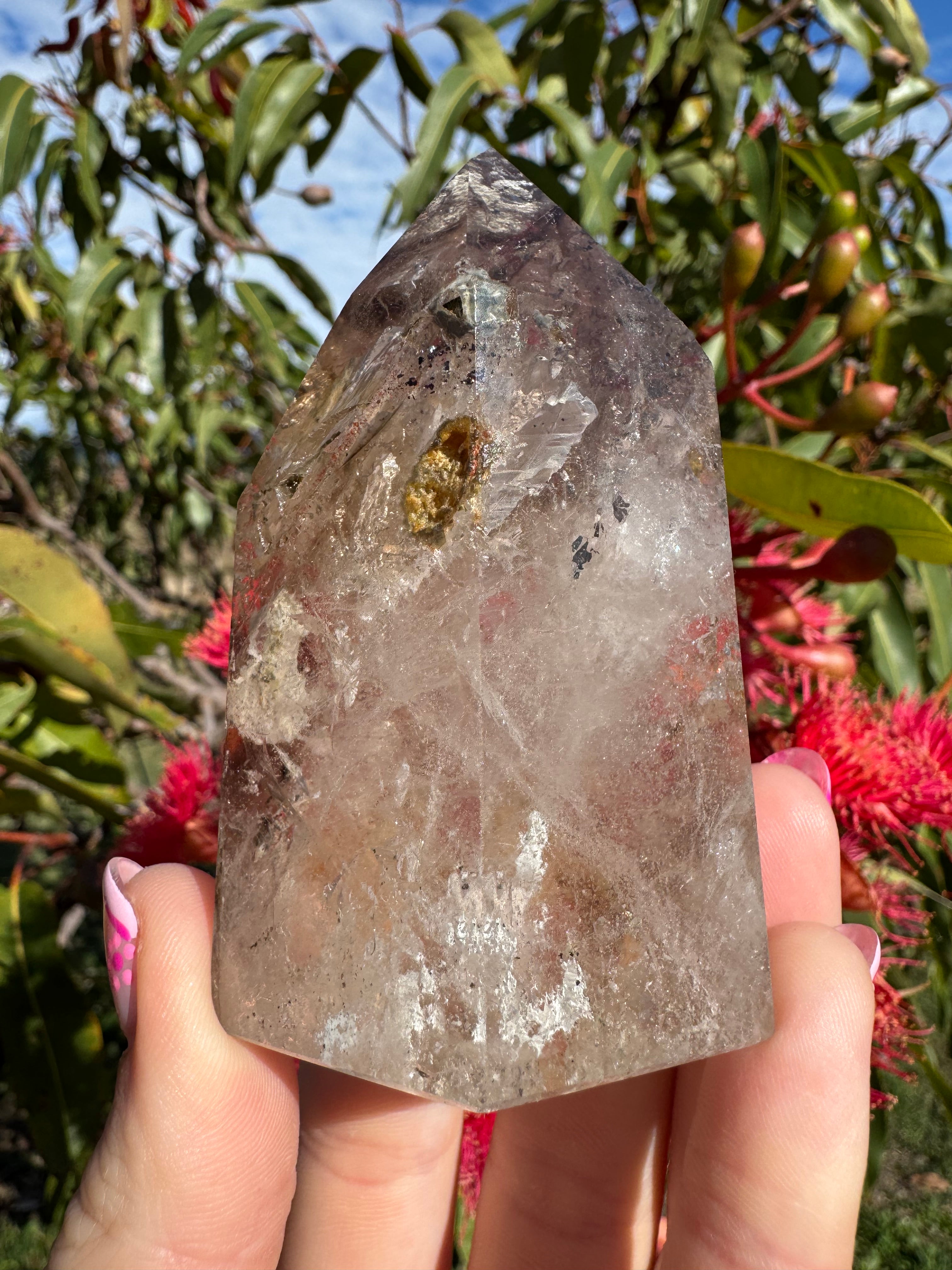 Included Smoky Quartz Polished Freeform