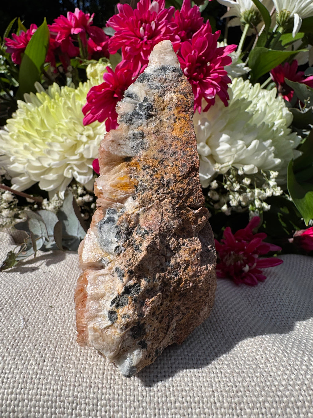 Calcite With Barite and Galena Specimen