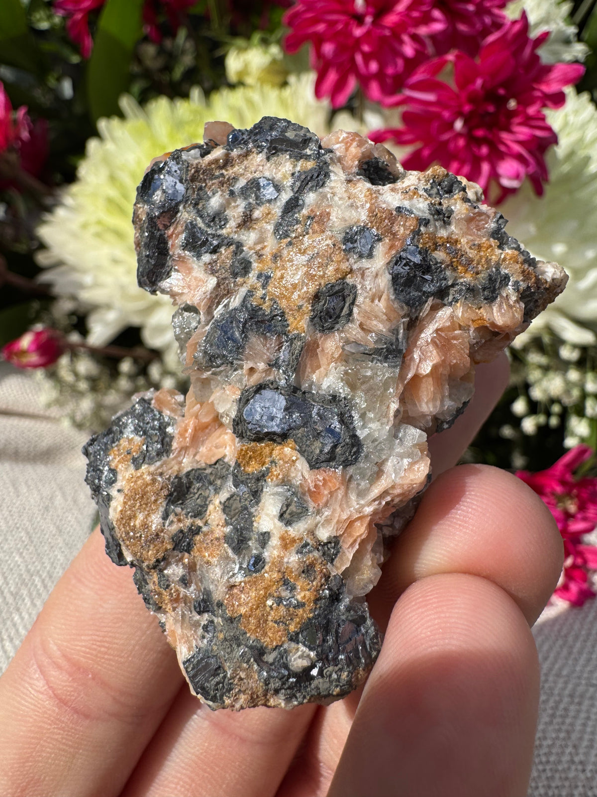 Calcite With Barite and Galena Specimen