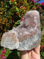 Pink Rainbow Amethyst Druzy Standing Geode – 1.229kg