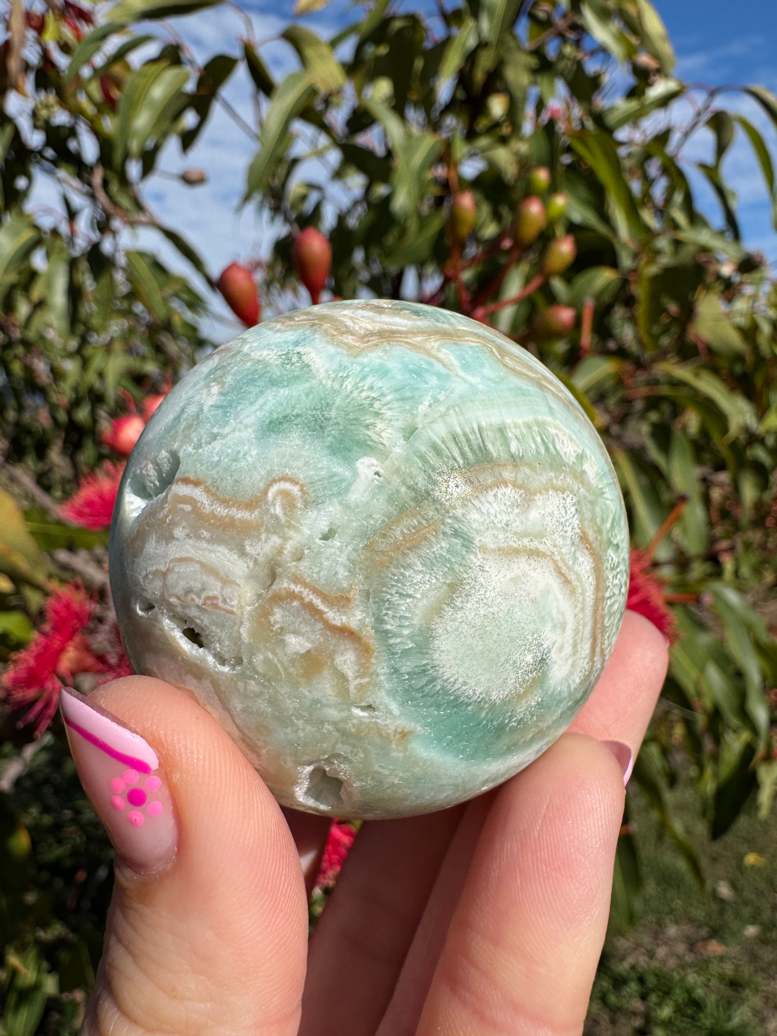 Blue Aragonite Sphere