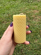 Handrolled Beeswax Intention Pillar Candle - Undressed