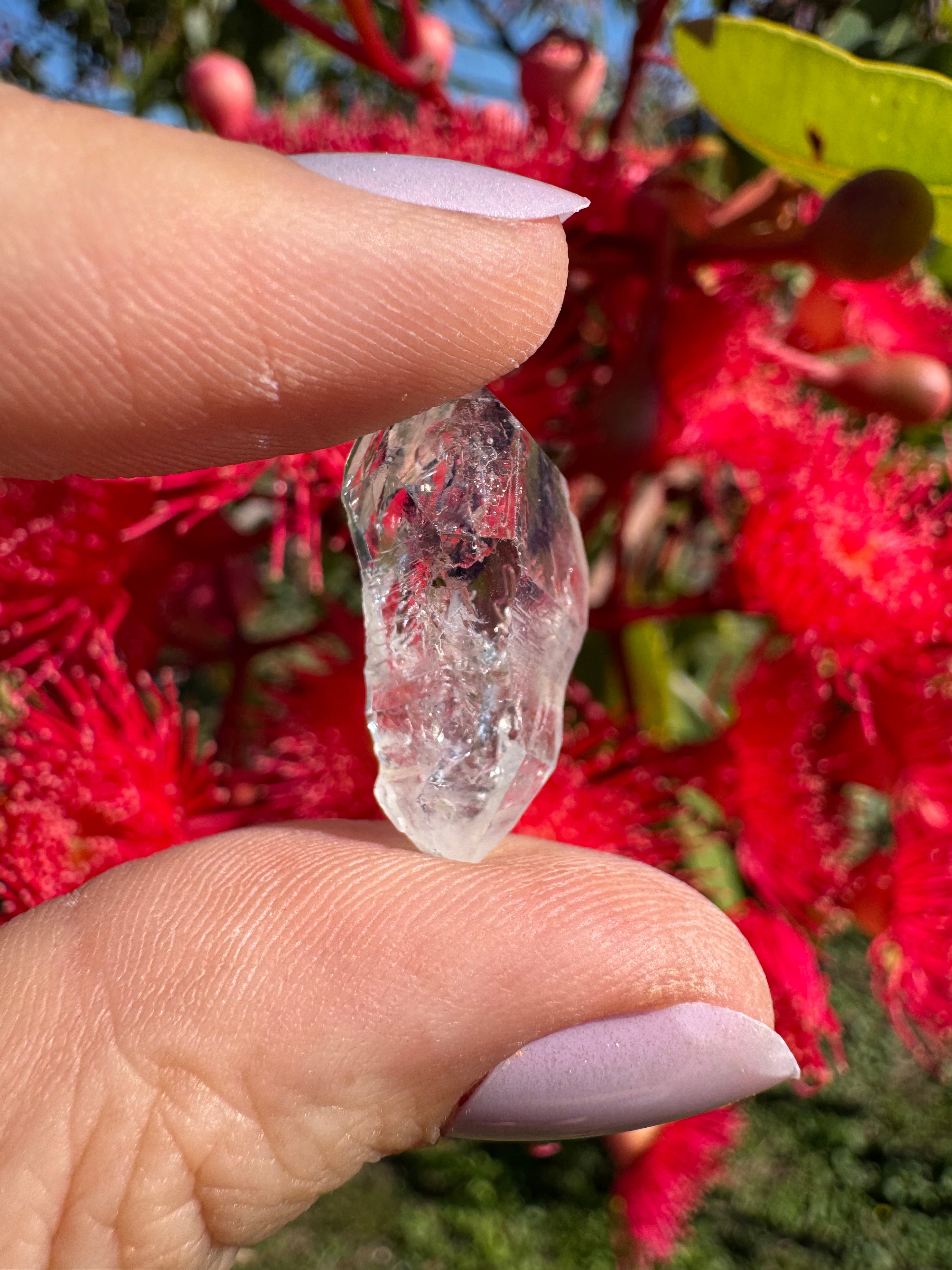 Herkimer Diamond Natural Specimen - Enhydro Moving