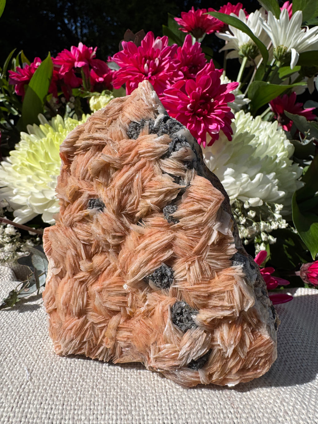Calcite With Barite and Galena Specimen