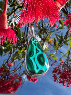 Malachite And Chrysocolla Pendant - Sterling Silver 925