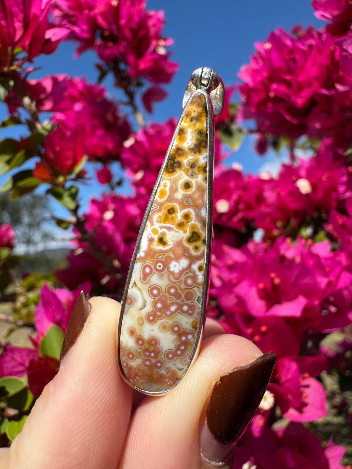 Sterling Silver Pendant - Ocean Jasper