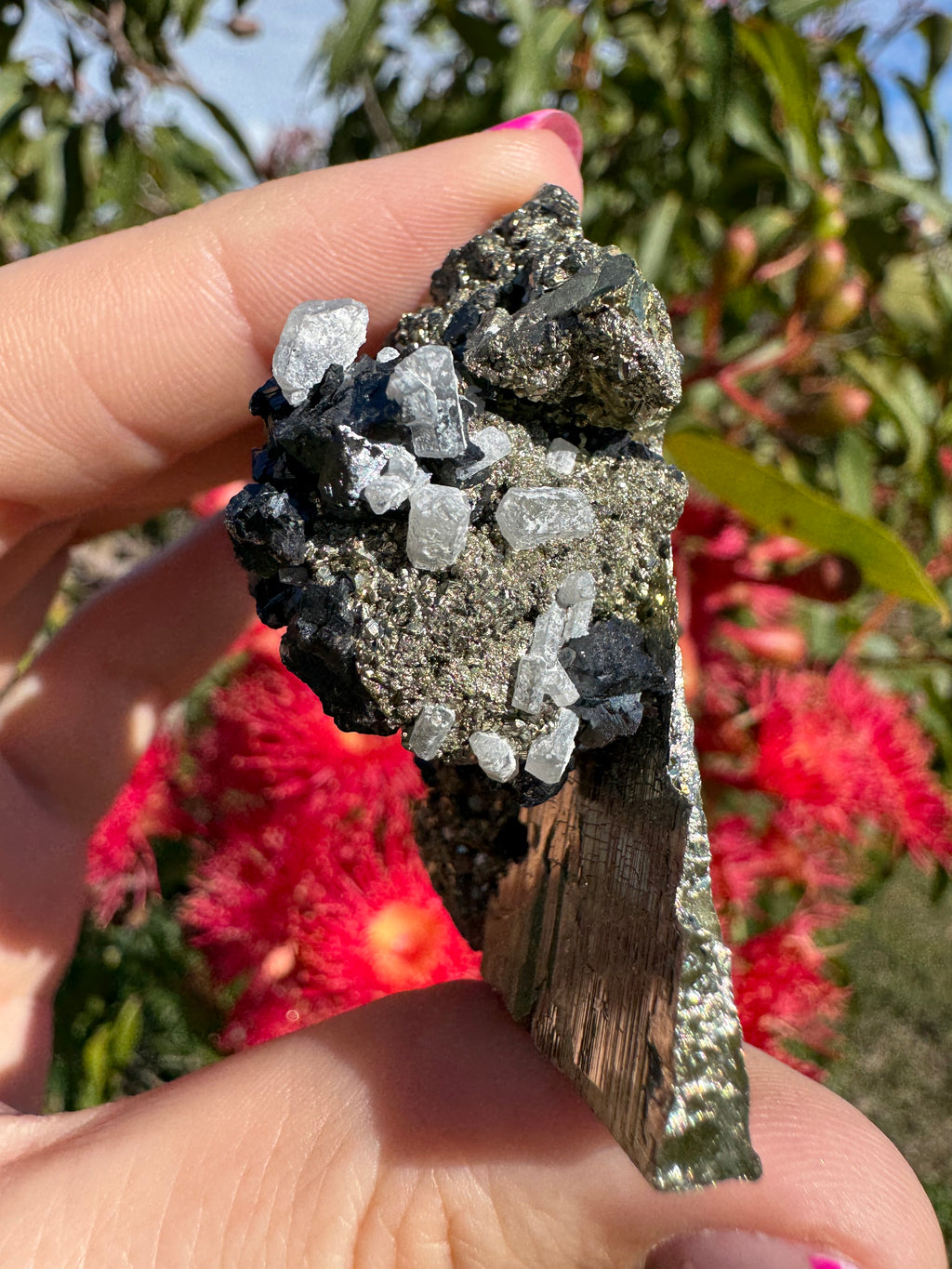 Pyrite And Galena On Quartz Specimen