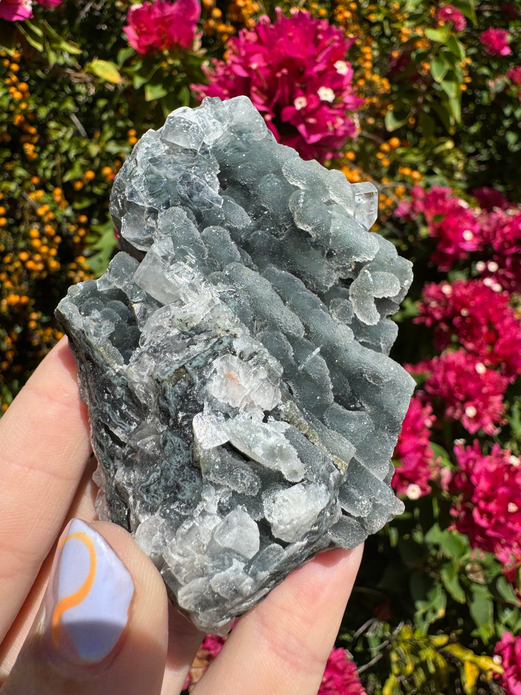 Black Chalcedony Stalactites with Apophyllite