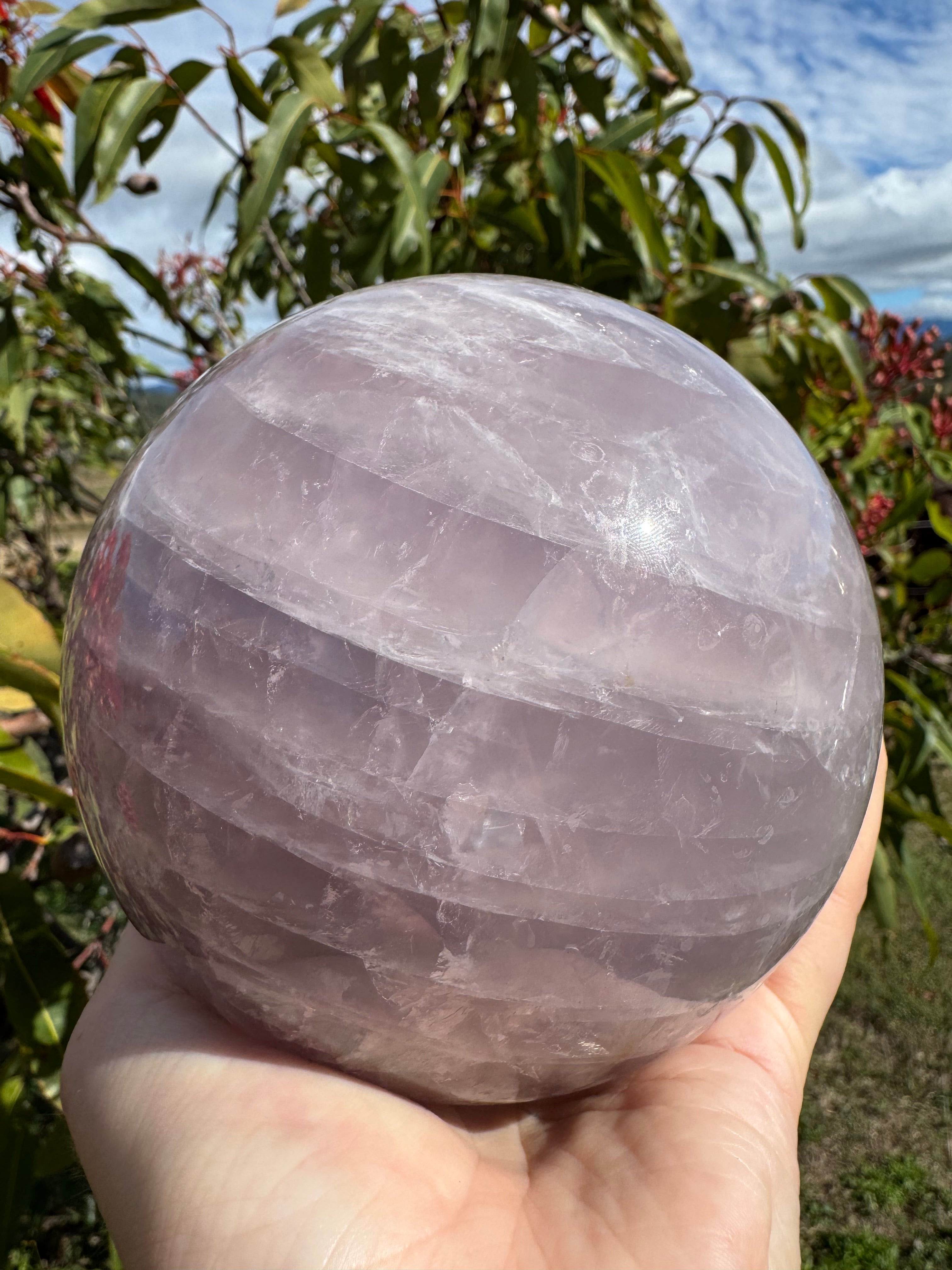 Lavender Rose Quartz Asterism Sphere - Statement 2.9kg