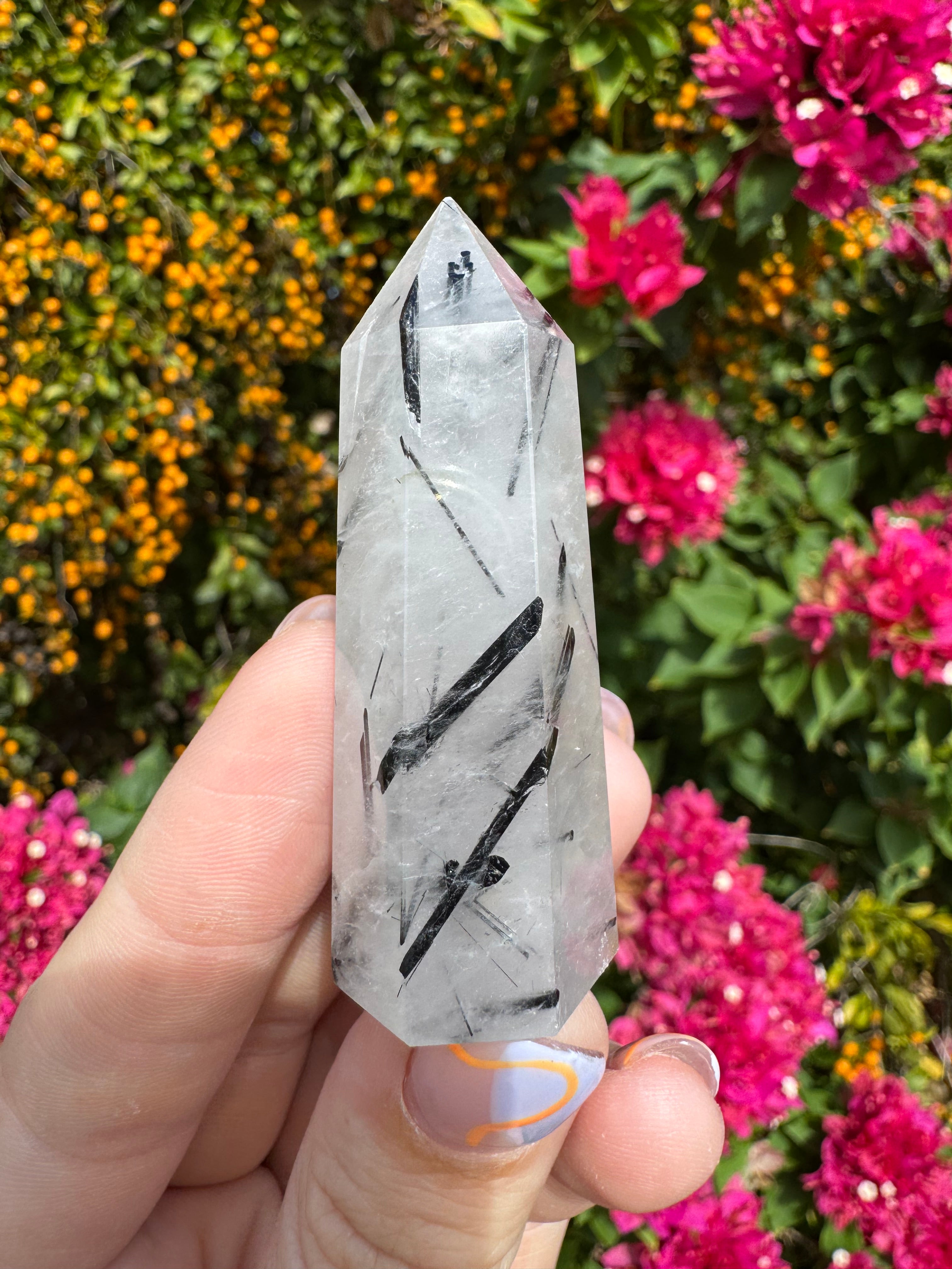 Included Quartz Point - Black Tourmaline