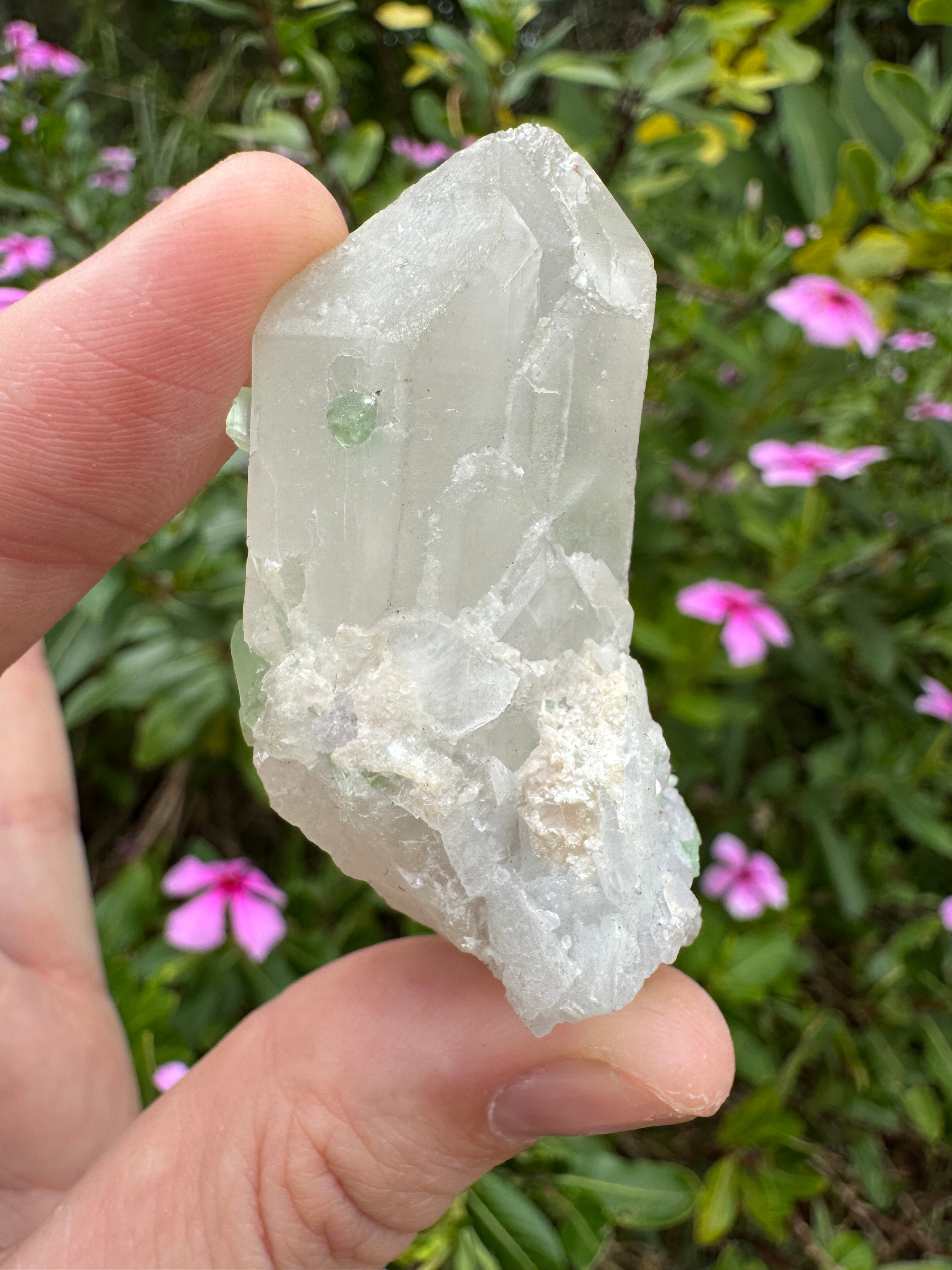 Green Tourmaline in Quartz Point - Pakistan