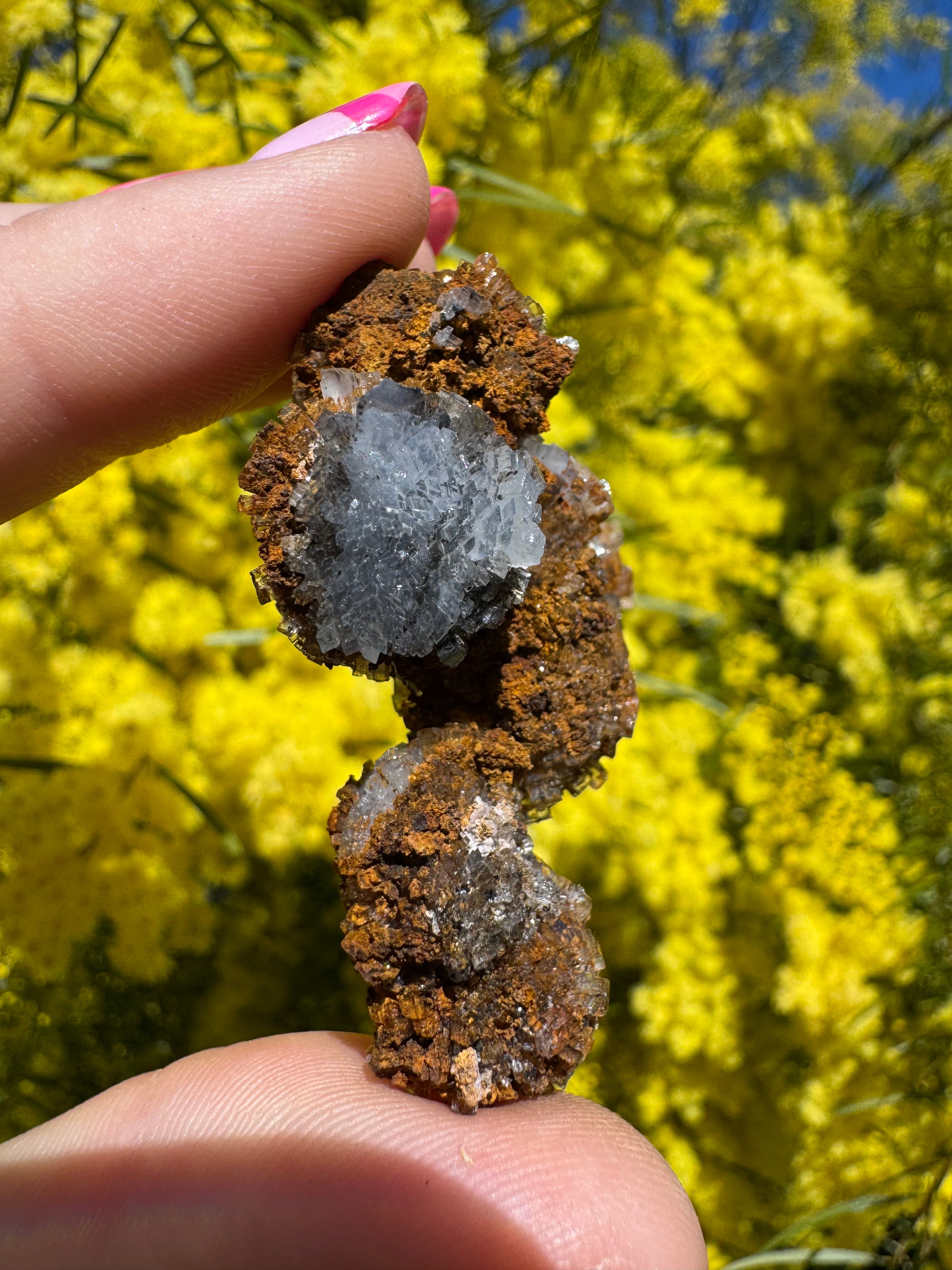 Creedite With Limonite Specimen