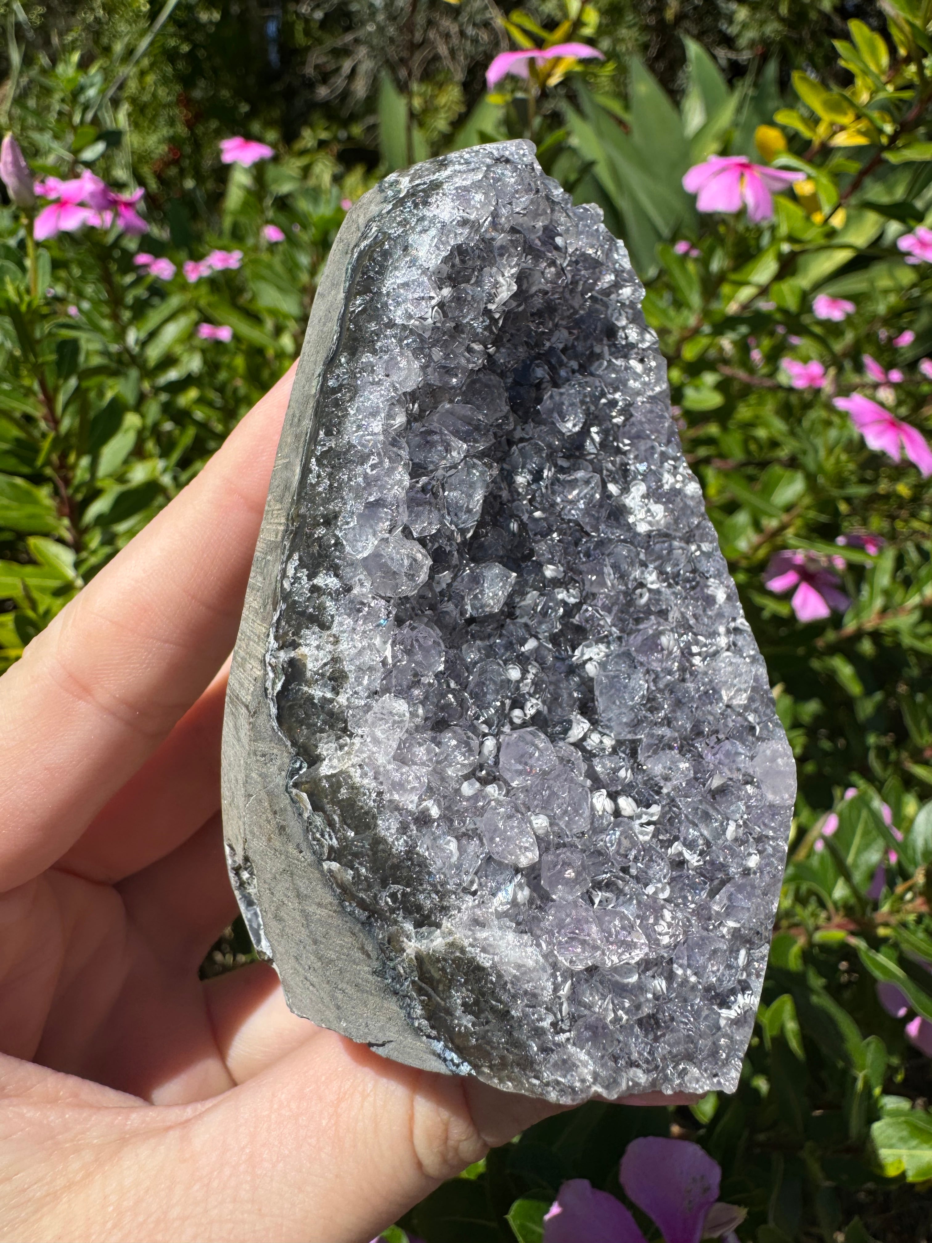 Madagascan Amethyst Cluster with Cristobalite Inclusions