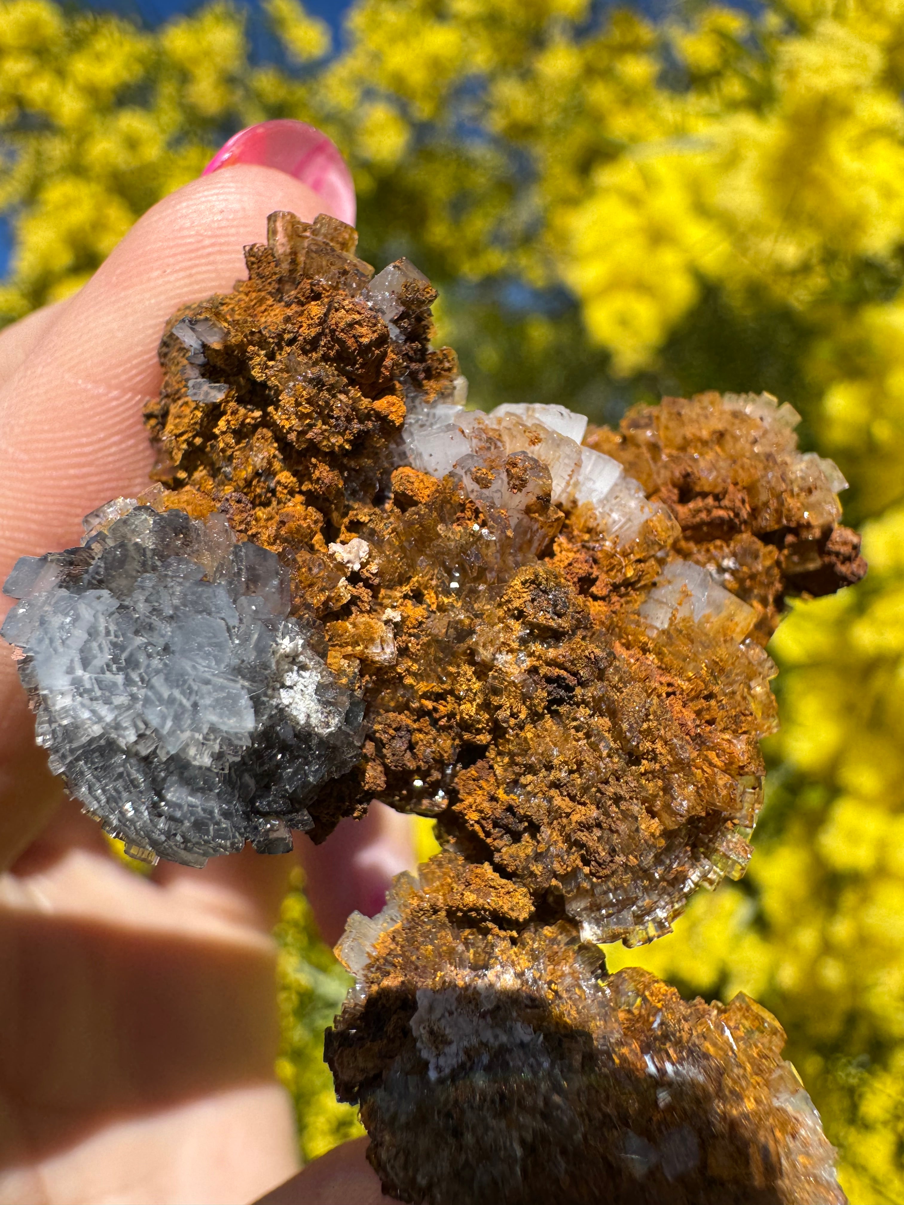 Creedite With Limonite Specimen