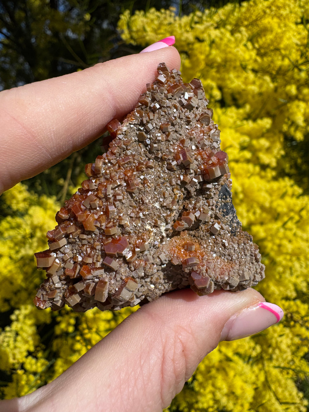 Vanadinite and Black Barite Specimen