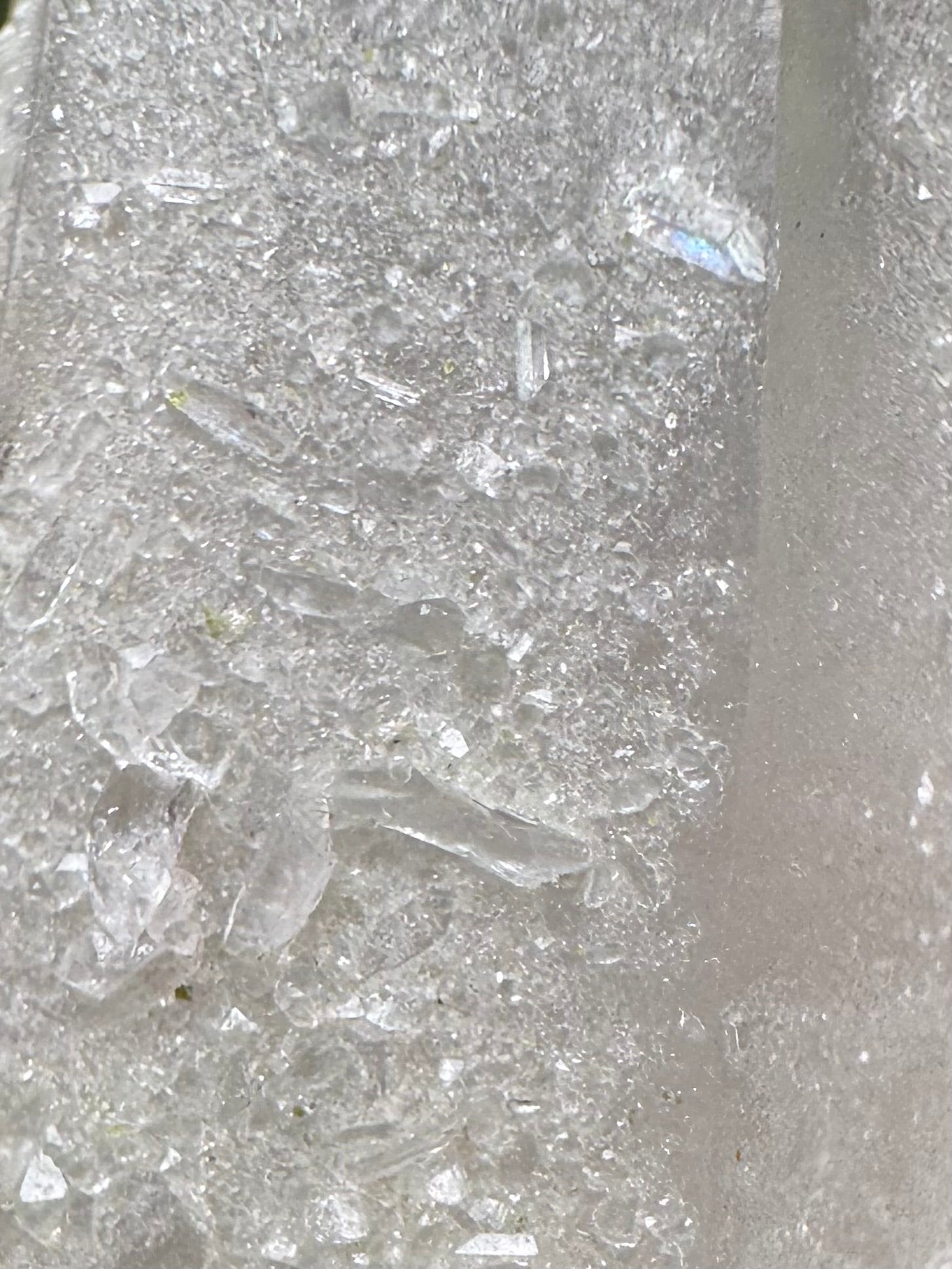 Sugar-Coated Epidote On Quartz Point