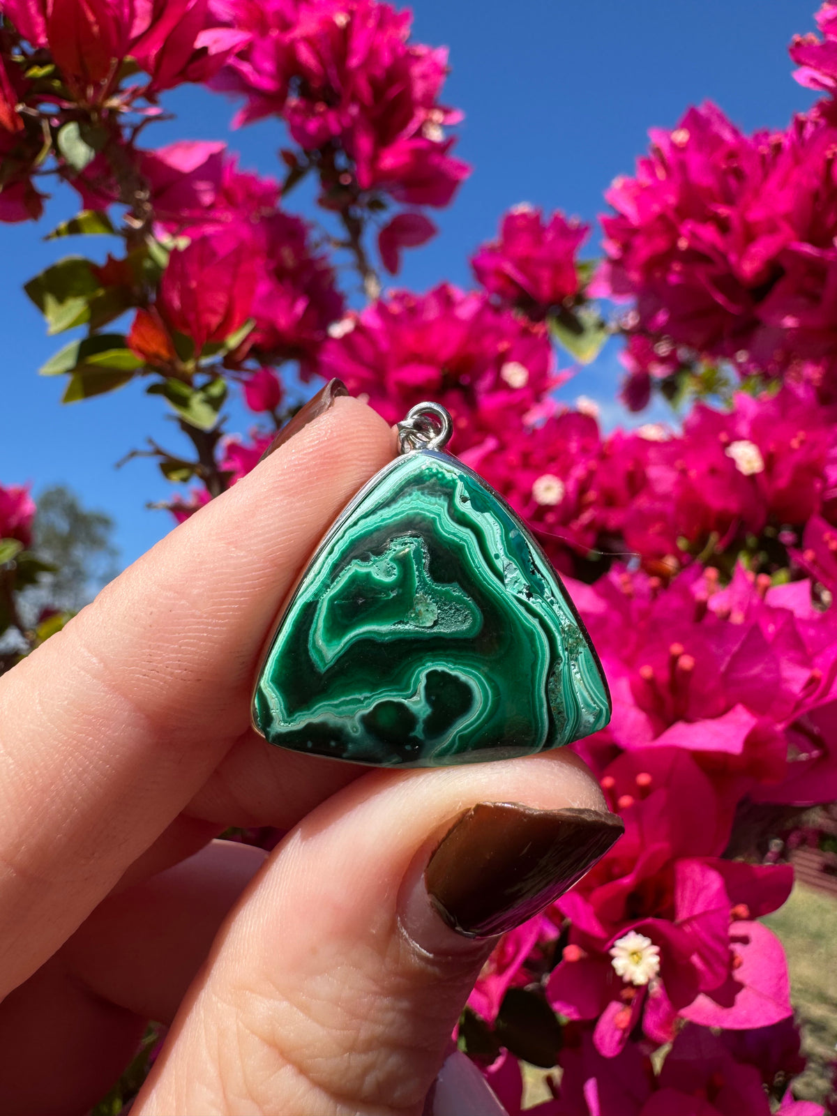 Sterling Silver Pendant - Malachite