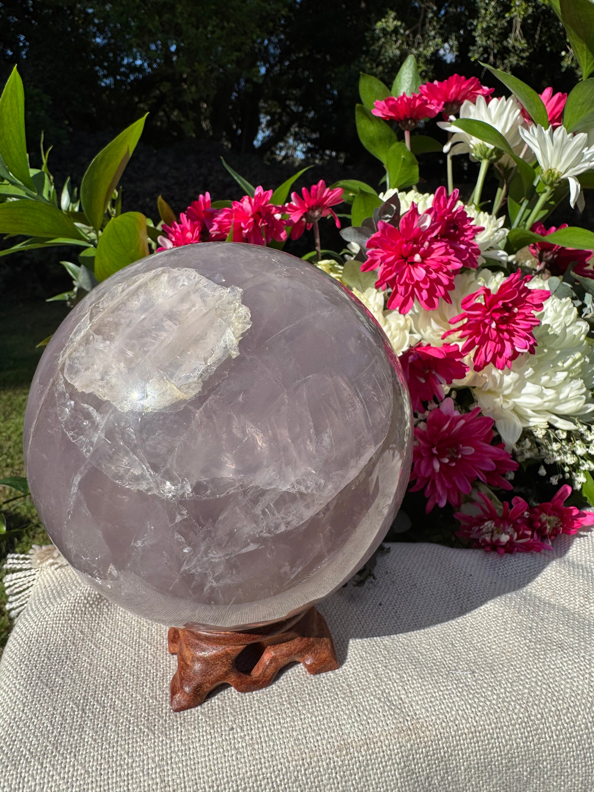 Star Lavender Rose Quartz Sphere