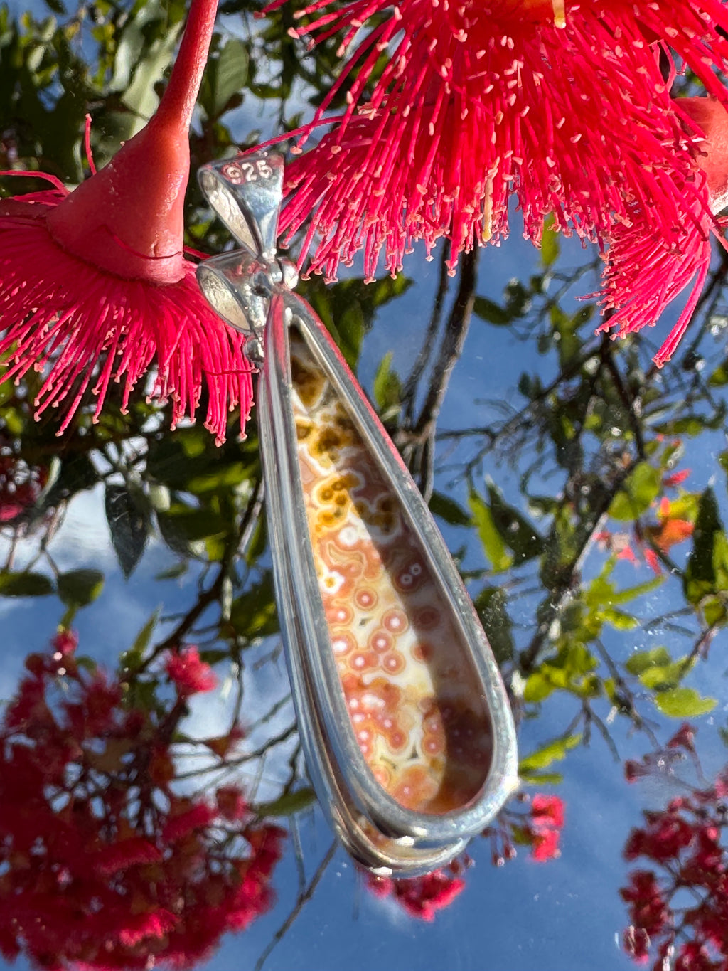 Ocean Jasper Pendant - Sterling Silver 925