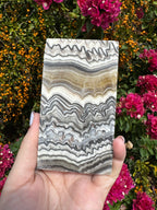 Zebra Calcite Slice With Stand