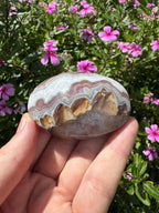 Mexican Agate And Amethyst Palm Stone