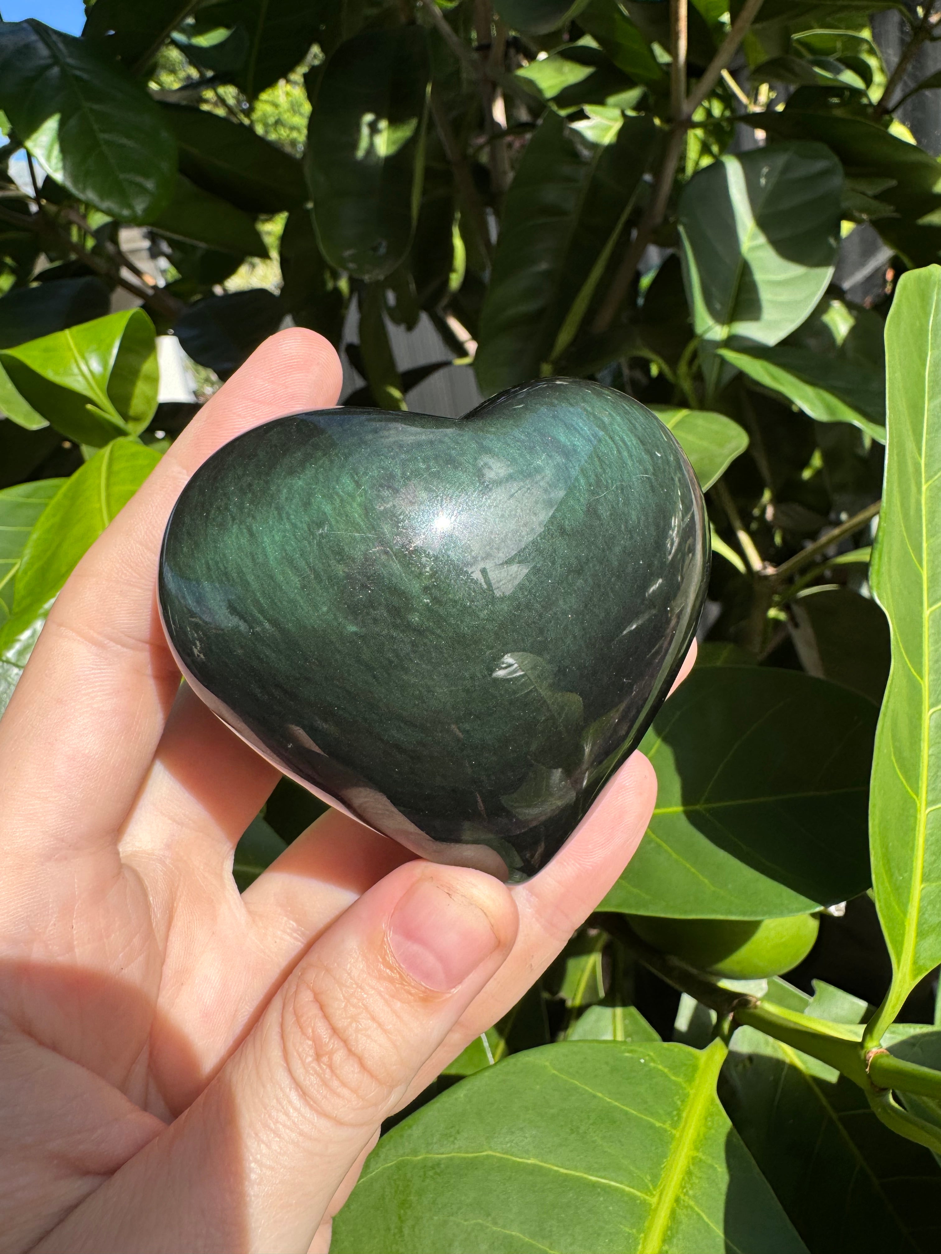 Rainbow Obsidian Heart