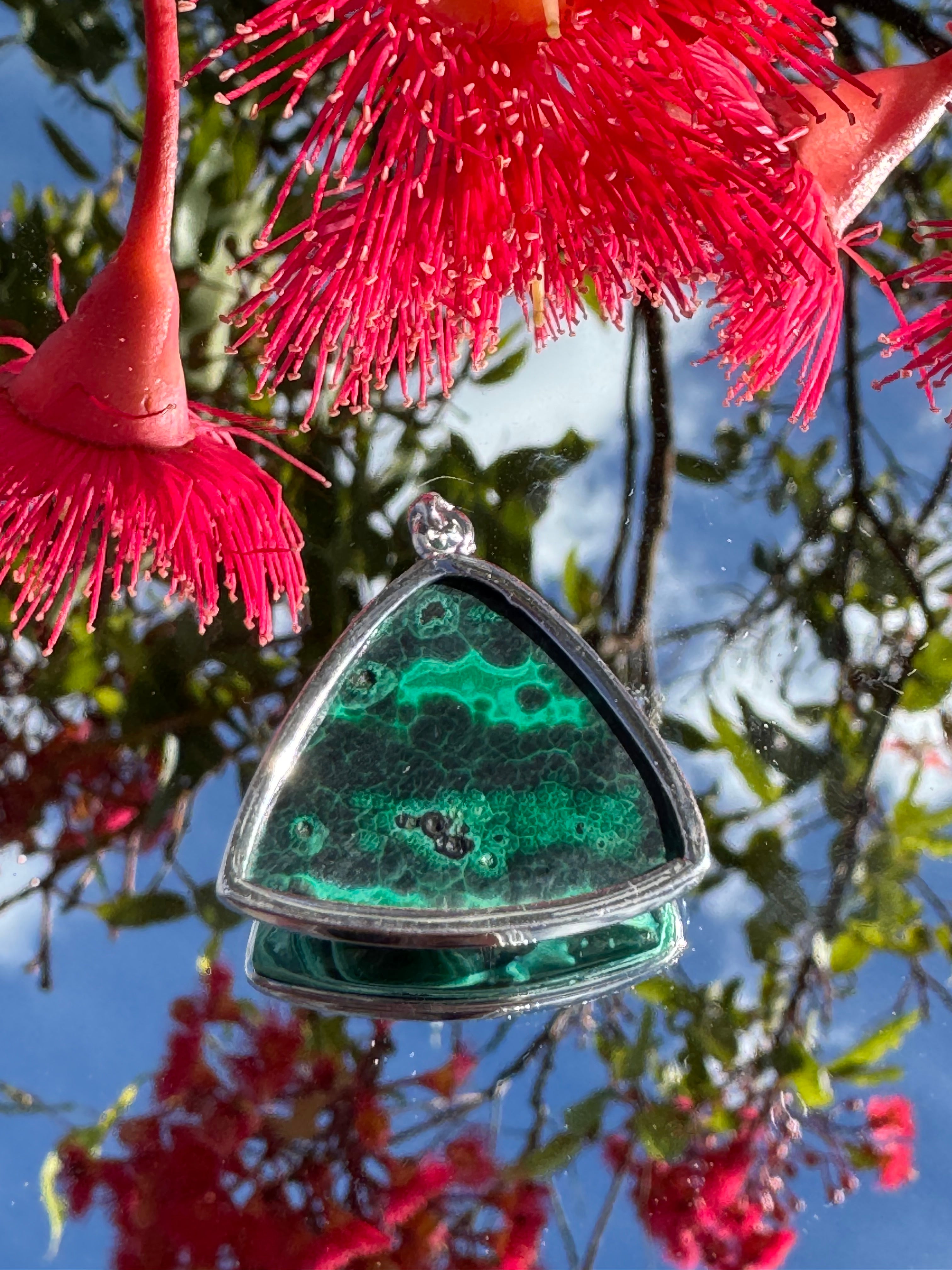Malachite Pendant - Sterling Silver 925