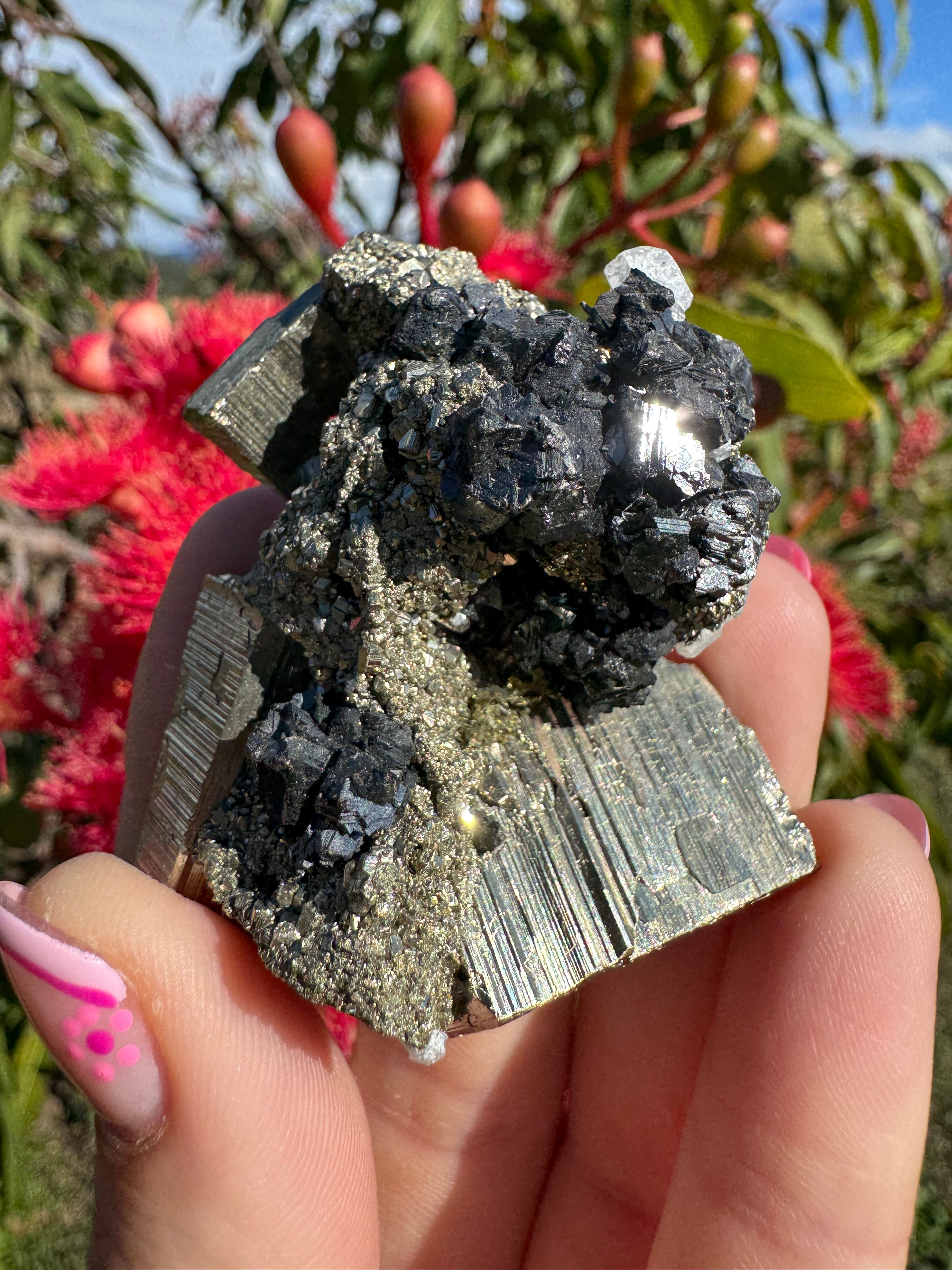 Pyrite And Galena On Quartz Specimen