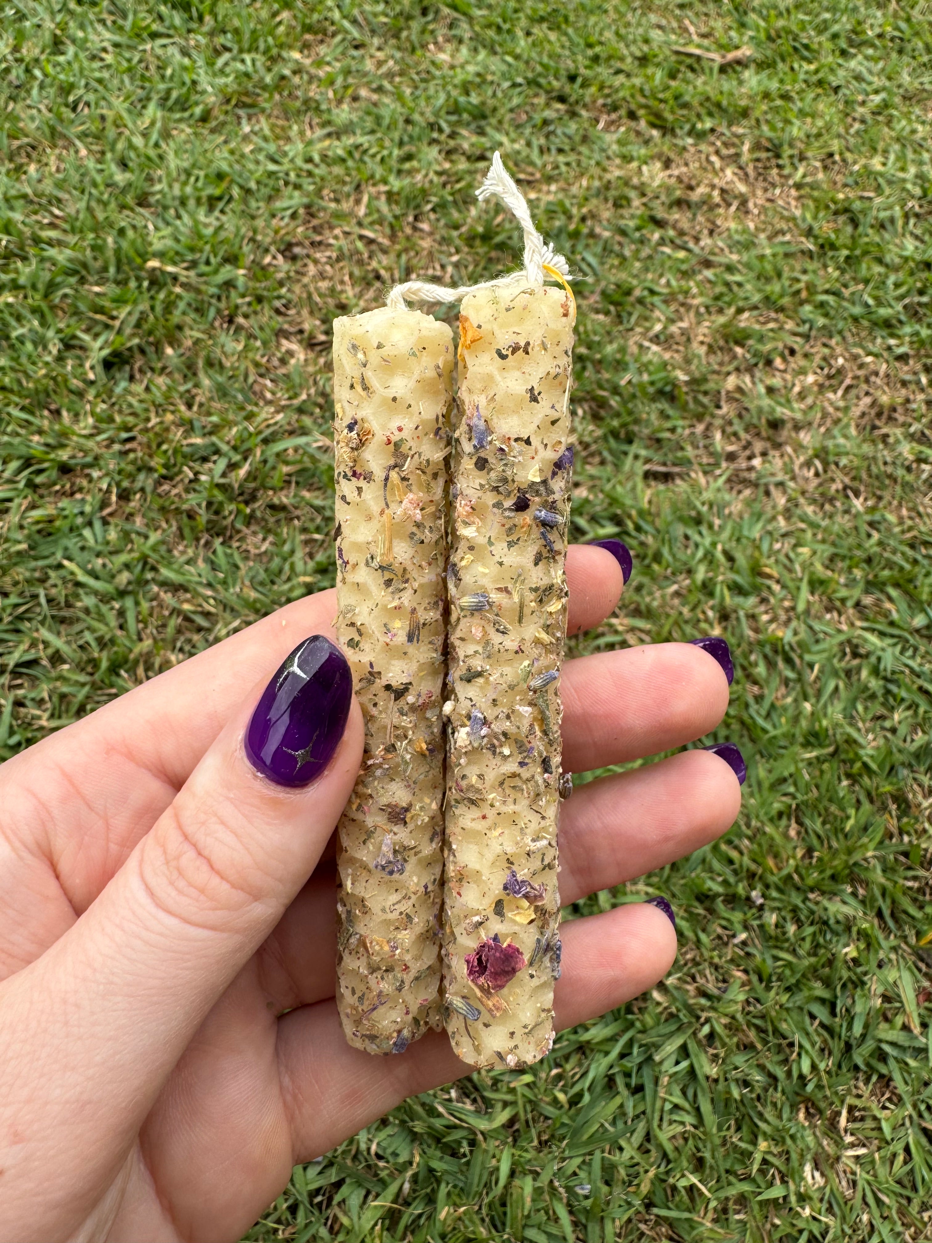 Handrolled Beeswax Intention Mini Candles - Love
