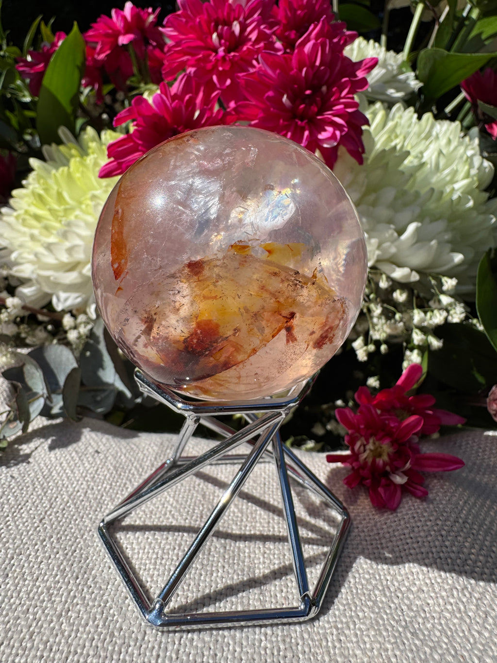 Fire Quartz (Hematoid Quartz) Sphere - Vaulted Stock