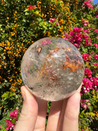 Enhydro Included Quartz Sphere - Moving + Stationary Bubbles