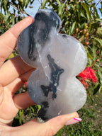 Volcanic Agate Snake Carving