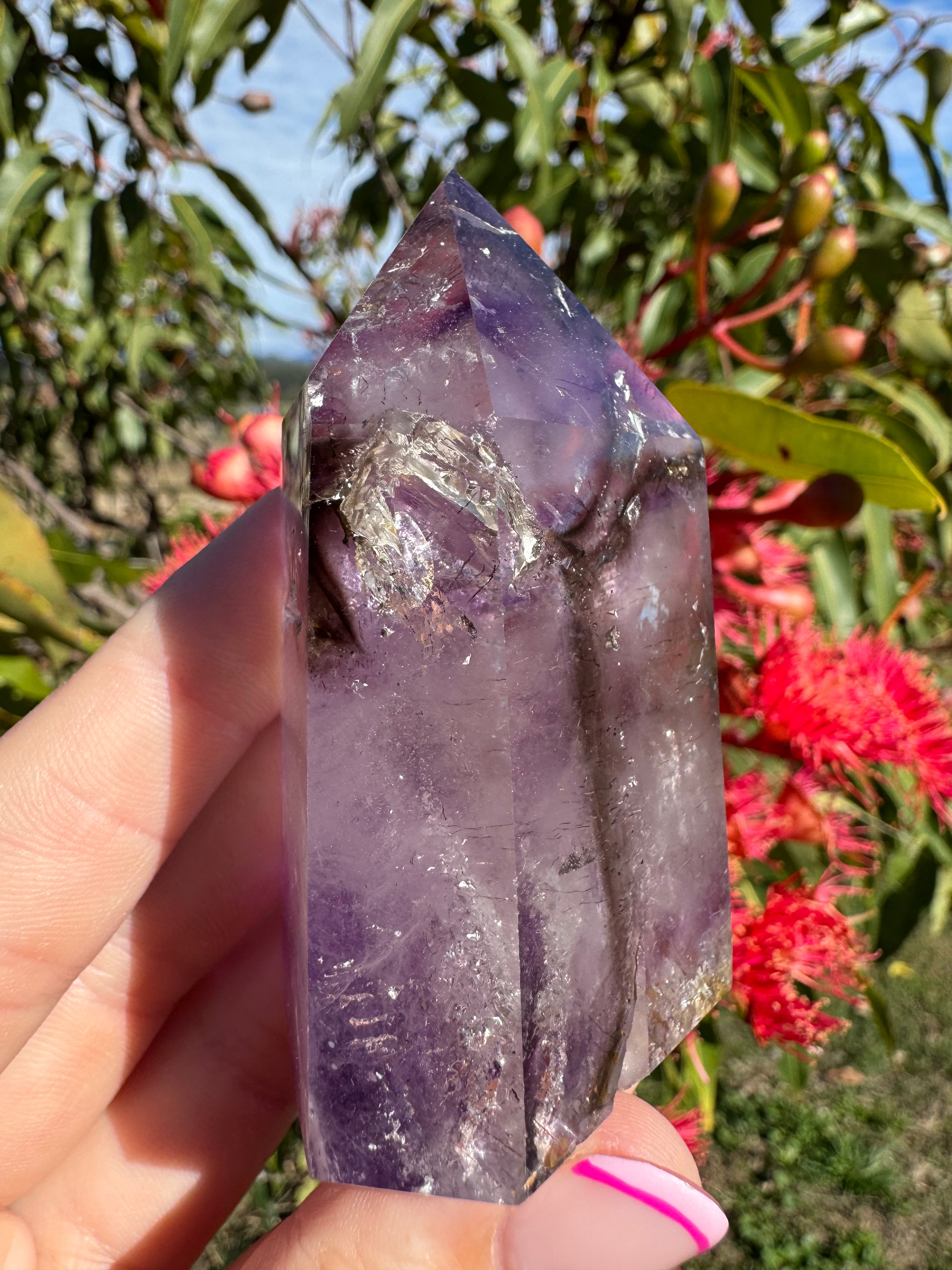 Included Amethyst Polished Freeform