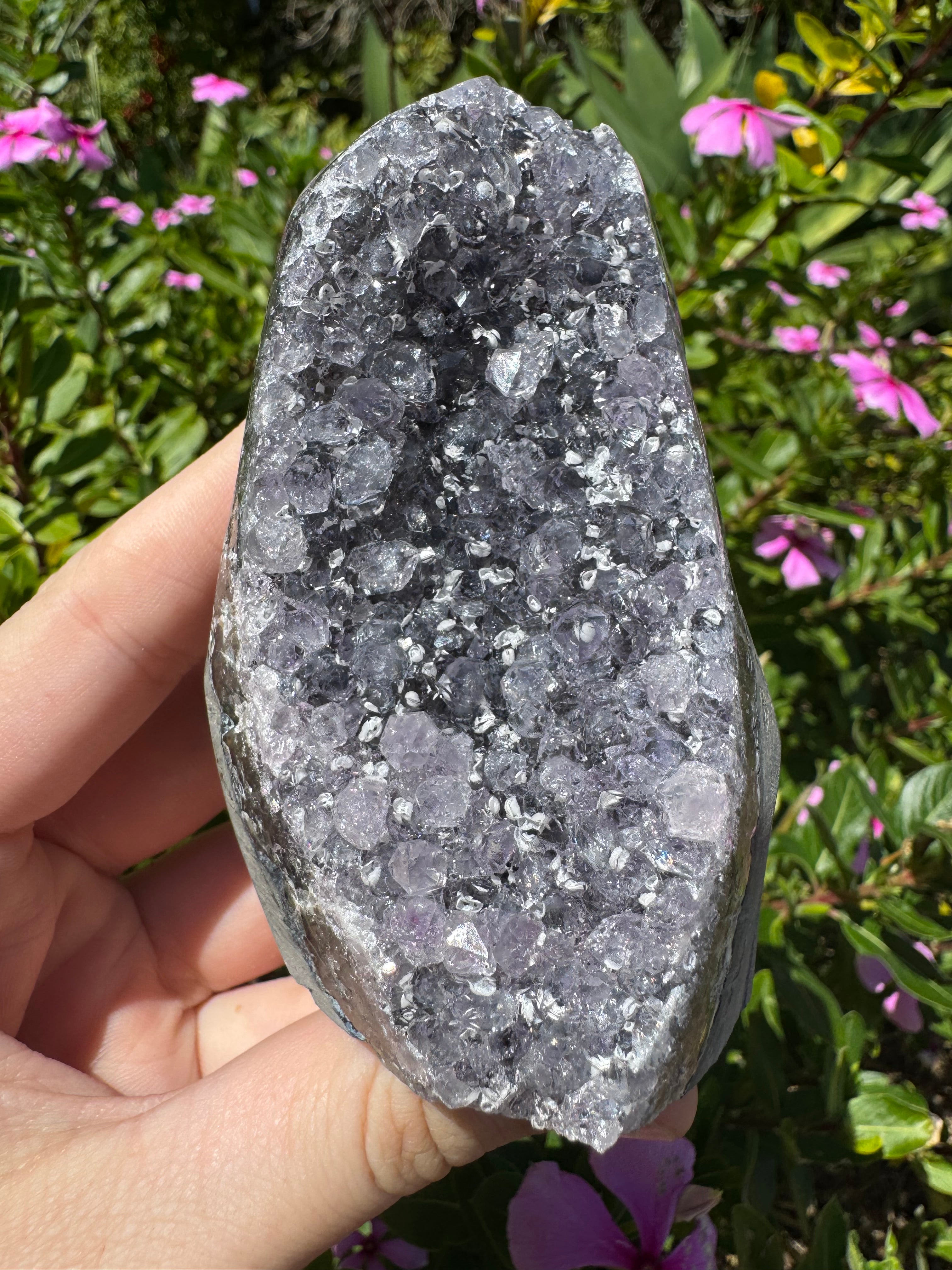 Madagascan Amethyst Cluster with Cristobalite Inclusions