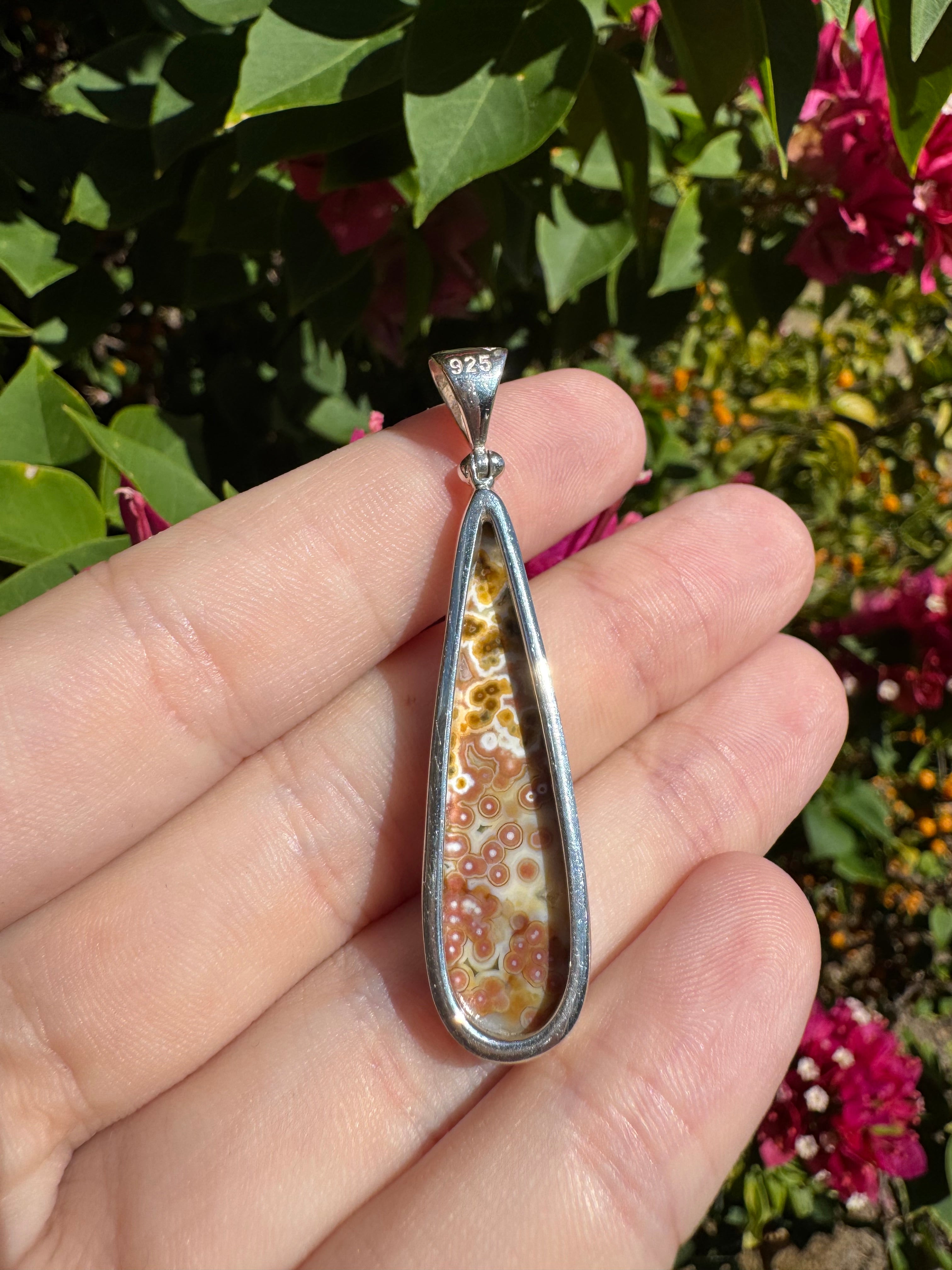 Ocean Jasper Pendant - Sterling Silver