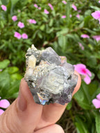 Fluorite And Pyrite With Calcite Point Specimen - High Quality