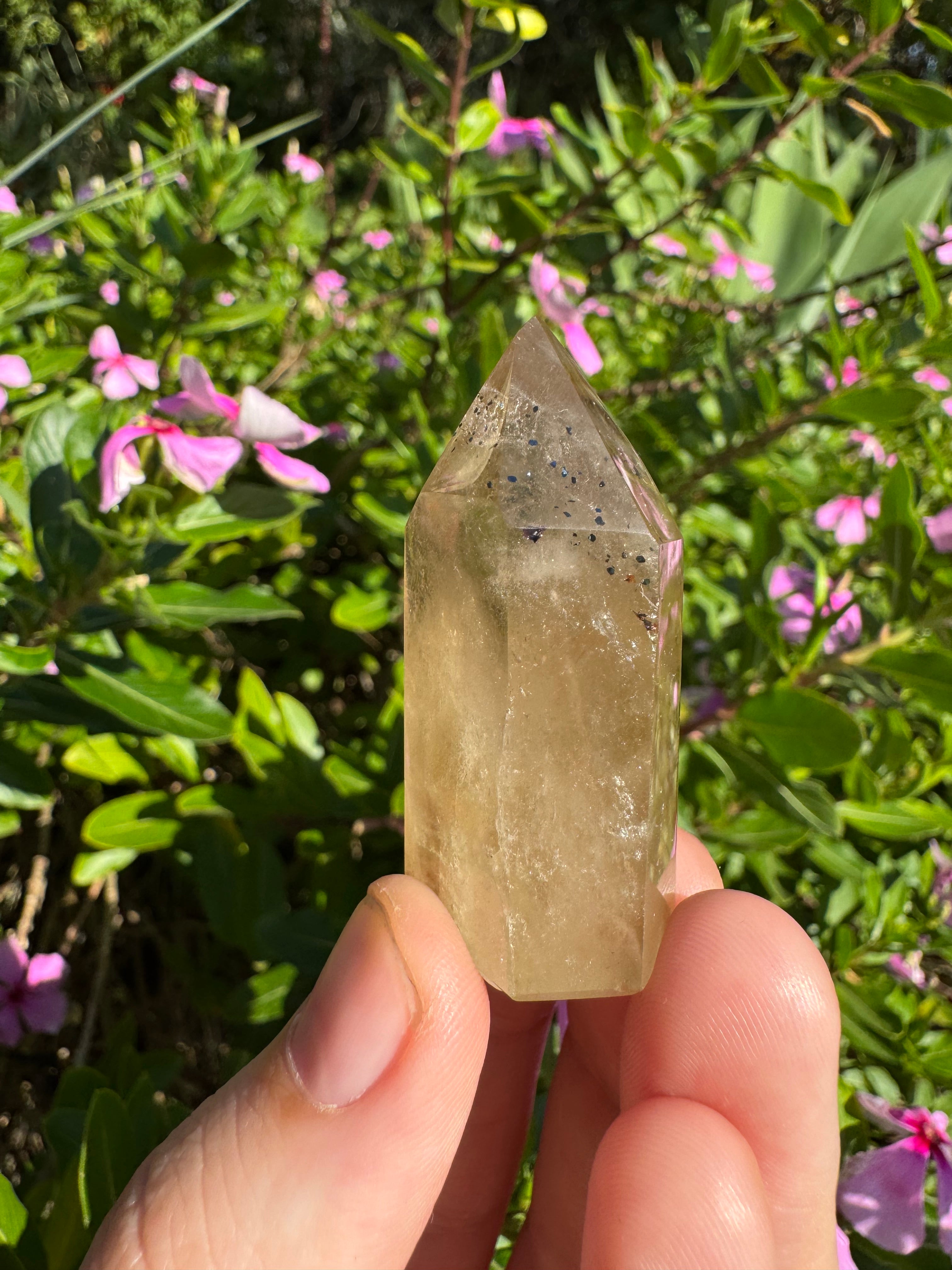 Natural Citrine Polished Point
- Hematite & Titanium Inclusions