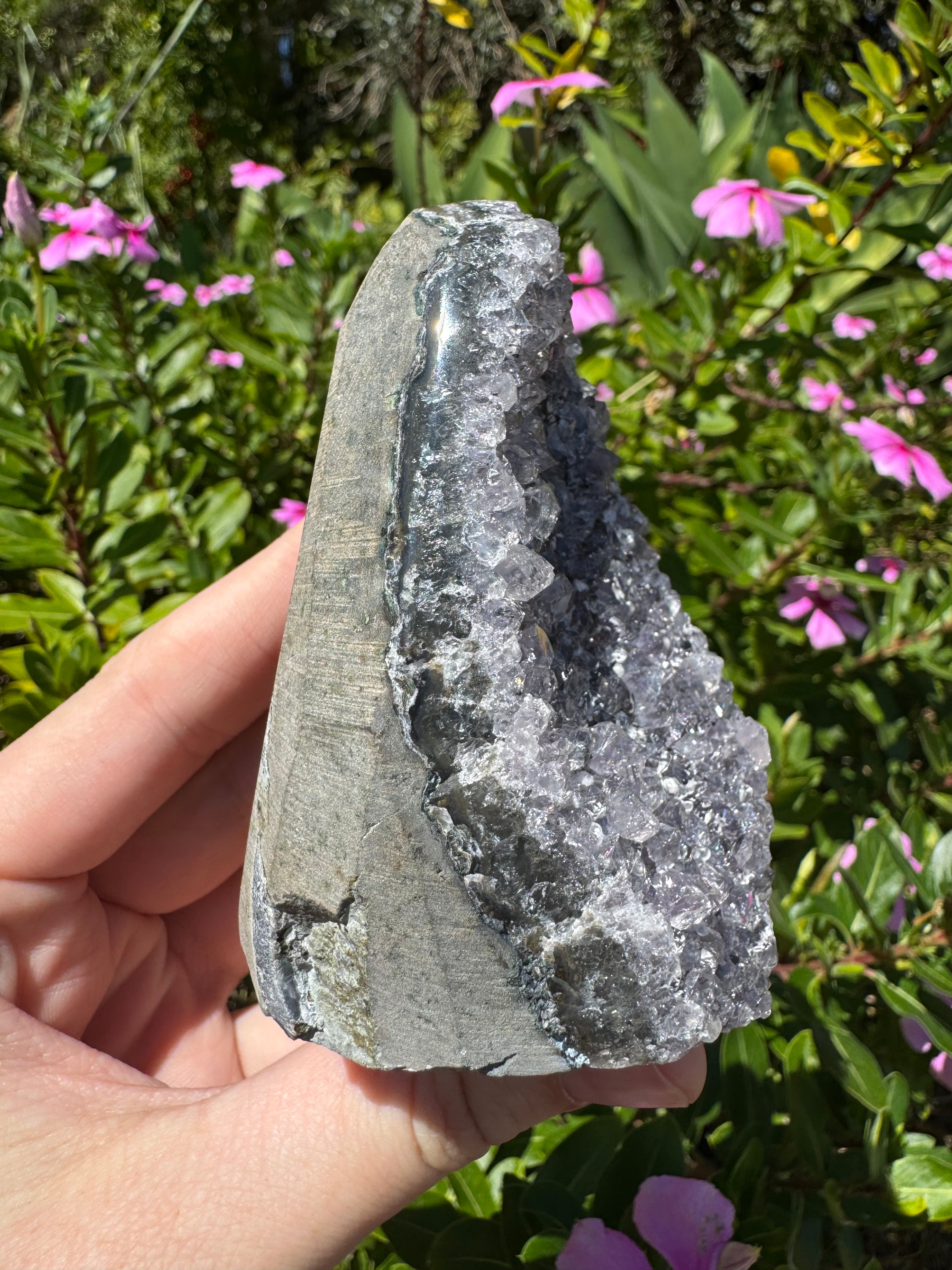 Madagascan Amethyst Cluster with Cristobalite Inclusions