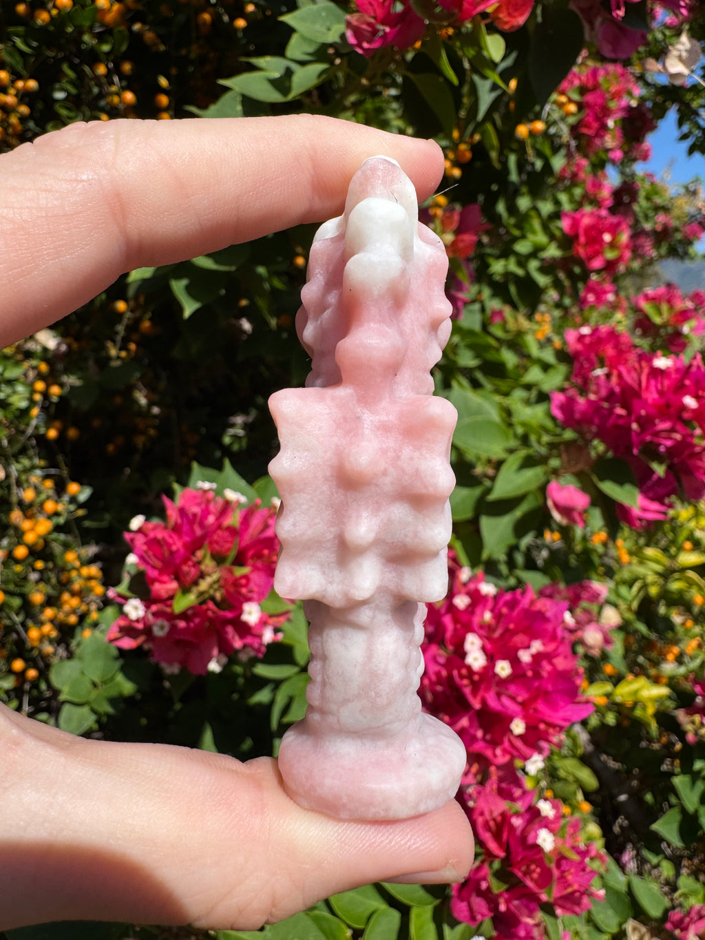 Pink Opal Seahorse Carving