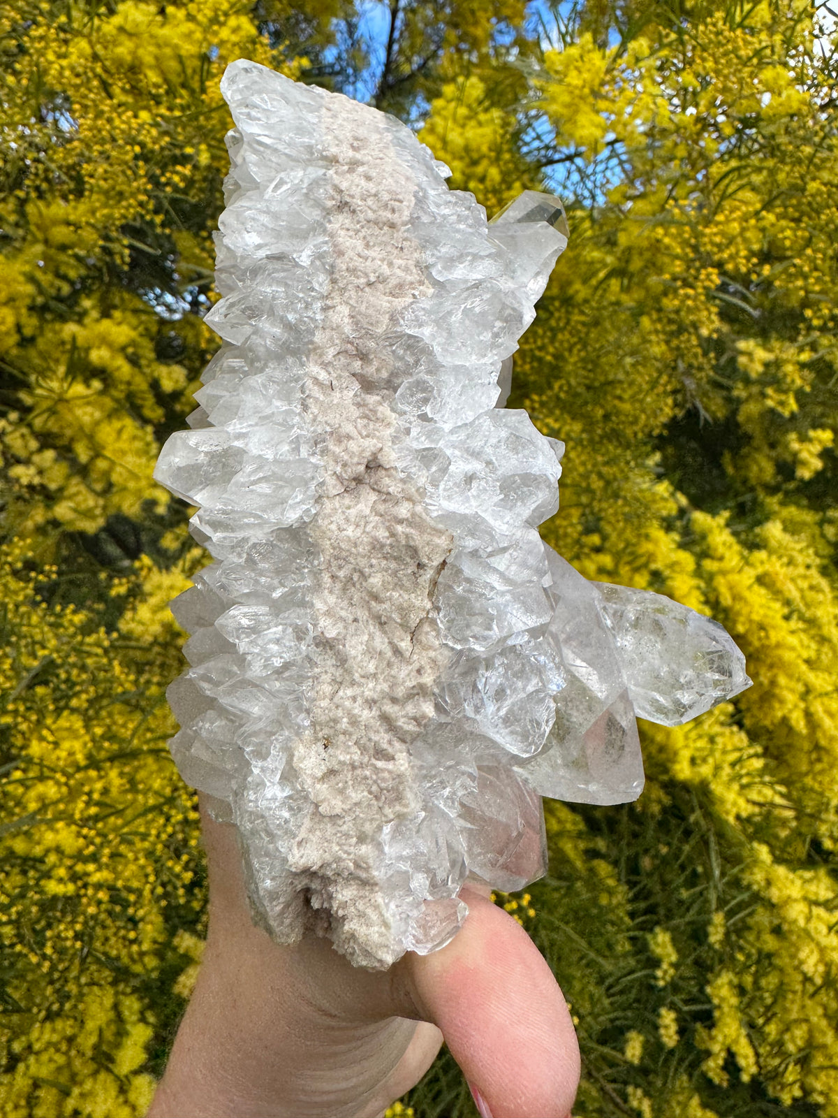 Clear Quartz Cluster With Phantom - Double Sided