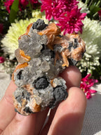 Calcite With Barite and Galena Specimen