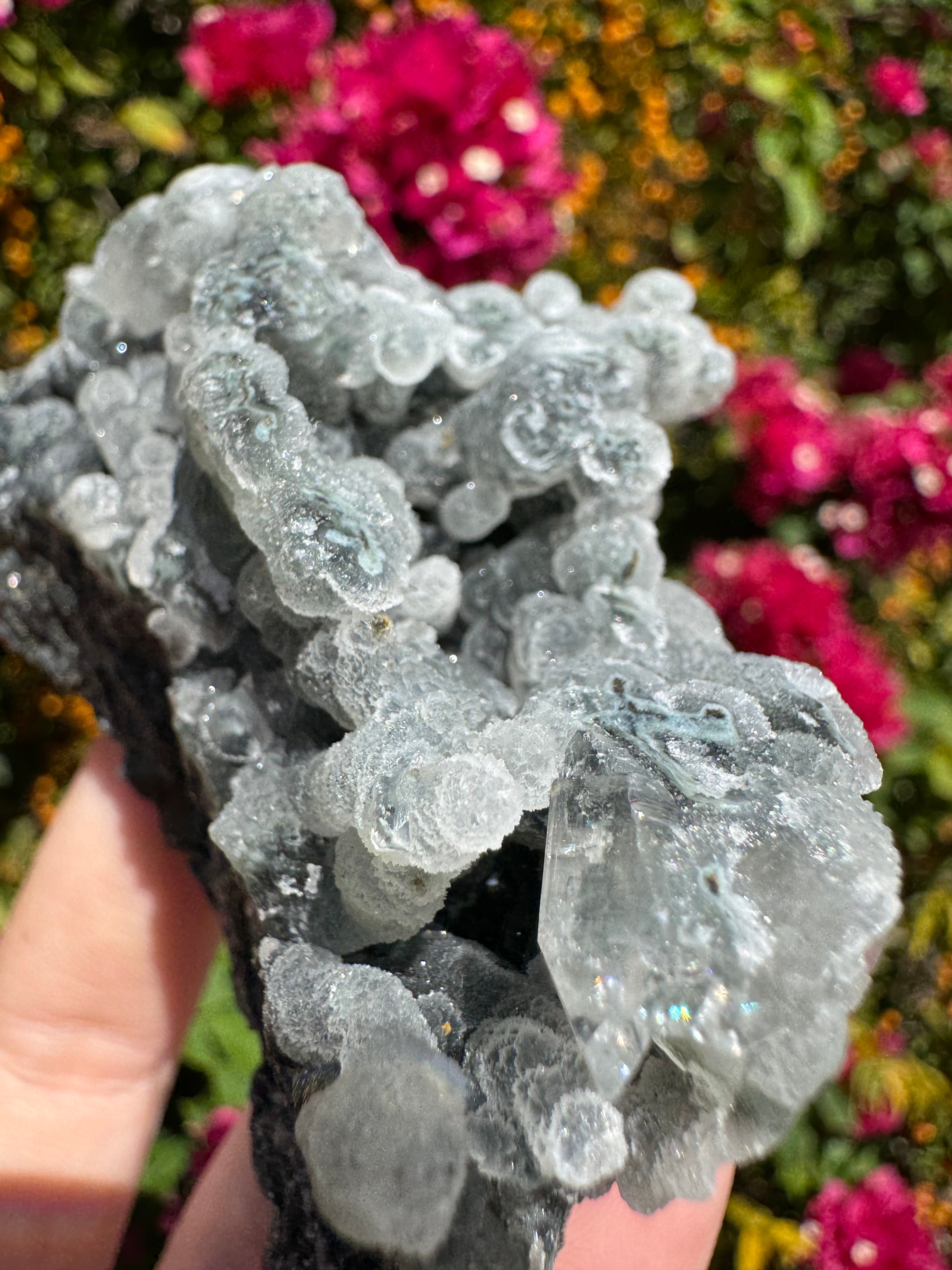 Black Chalcedony Stalactites with Apophyllite Specimen
