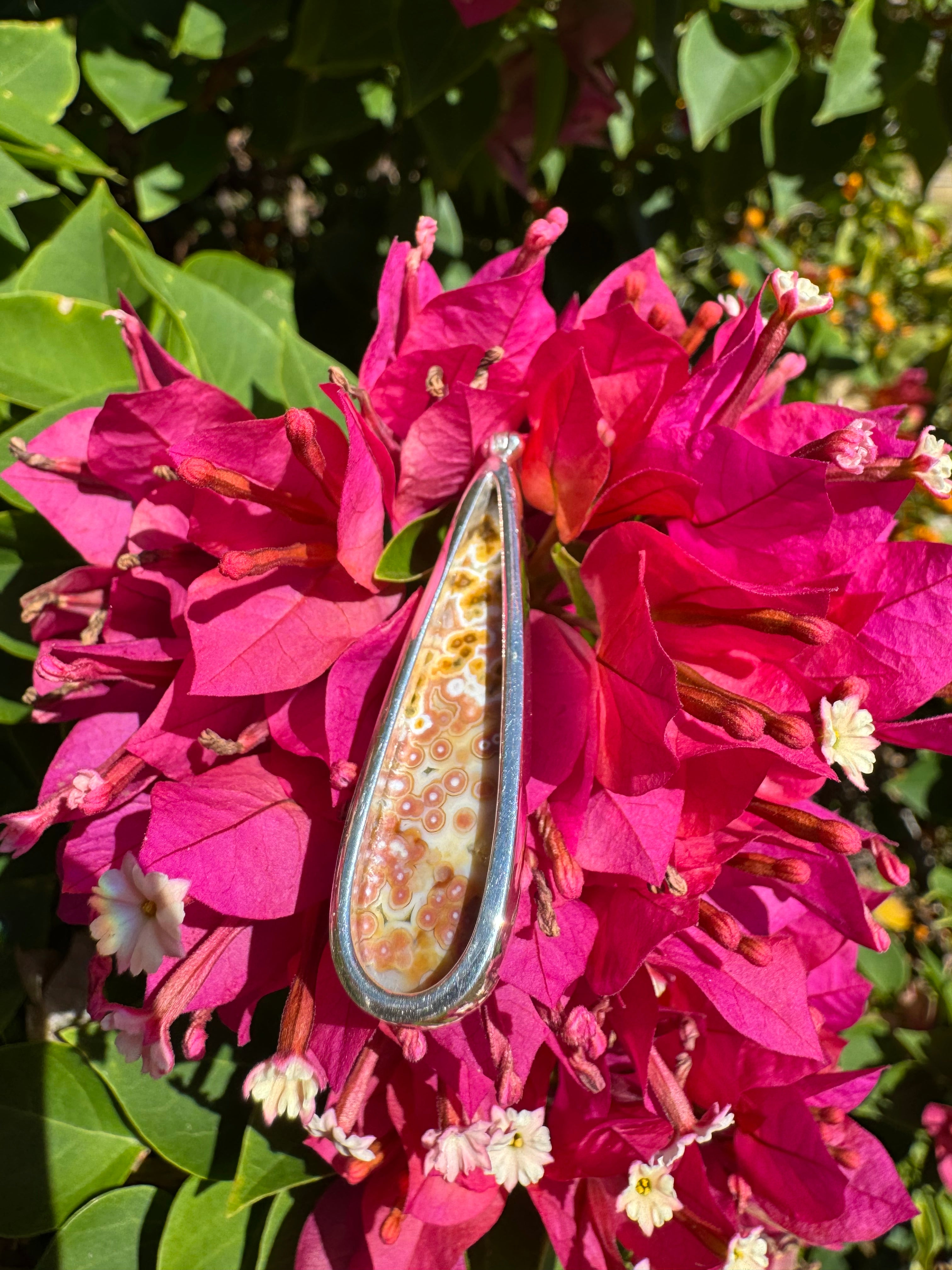 Ocean Jasper Pendant - Sterling Silver